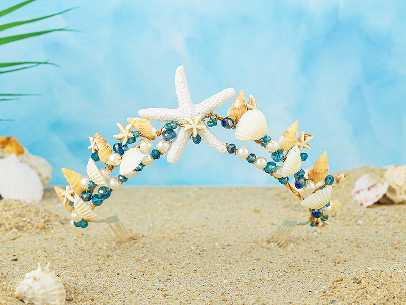 Amazon.com : Catery Mermaid Crown Seashell Headband  display picture 1