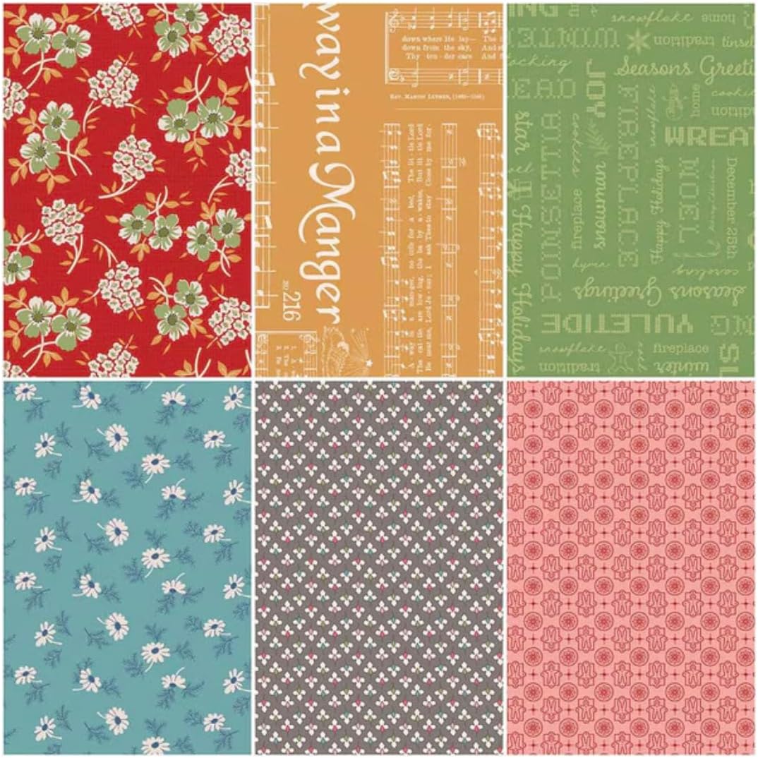 Riley Blake Home Town Holiday Collection by Lori Holt of Bee in My Bonnet, Premium Quilting Fabric, Perfect for Quilting, Sewing Projects (Flat Fold Bundle 25 Yards)