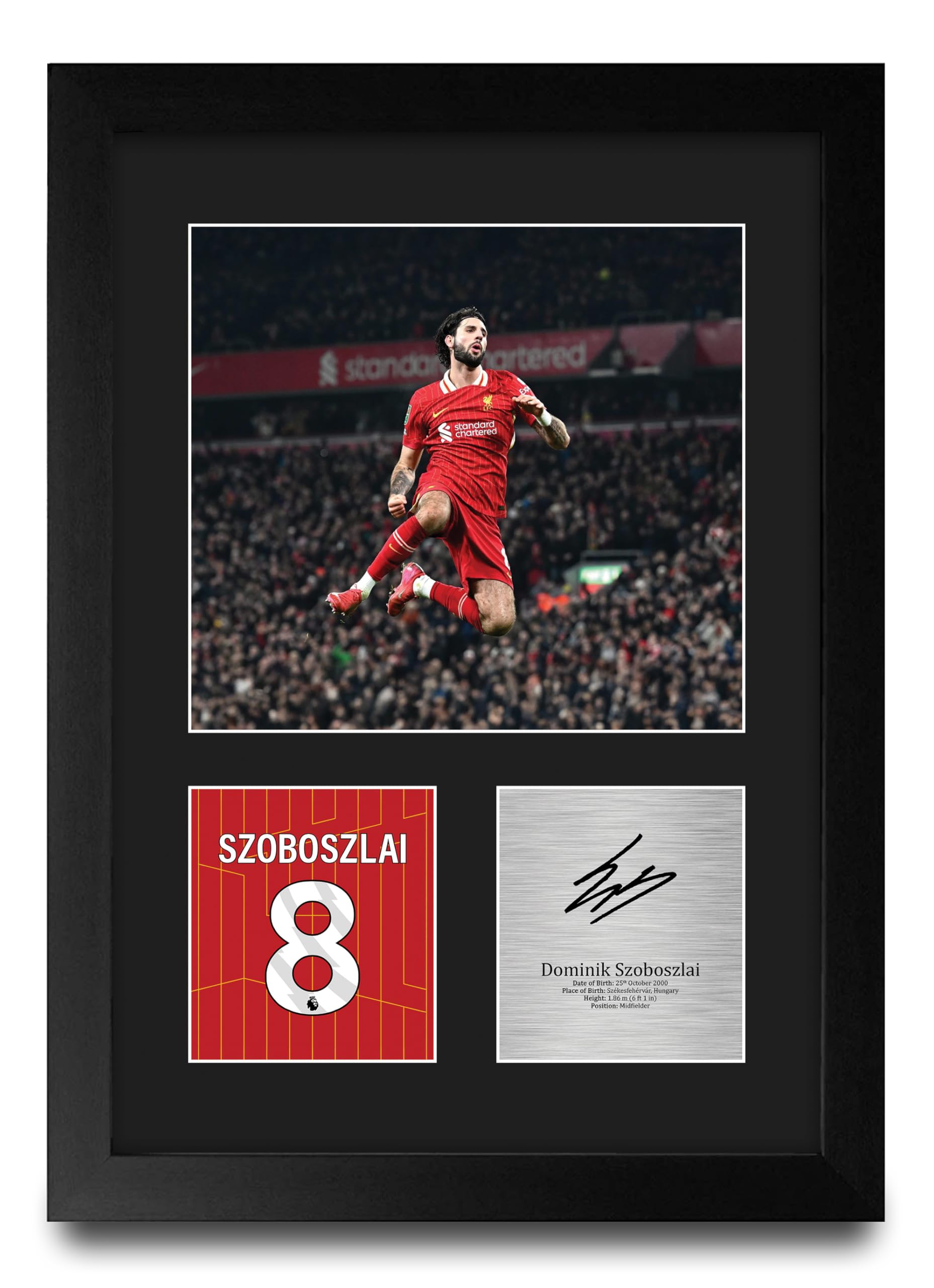 HWC Trading Dominik Szoboszlai Gifts Printed Signed Autograph Picture for Football Fans and Supporters - A4 Portrait Framed