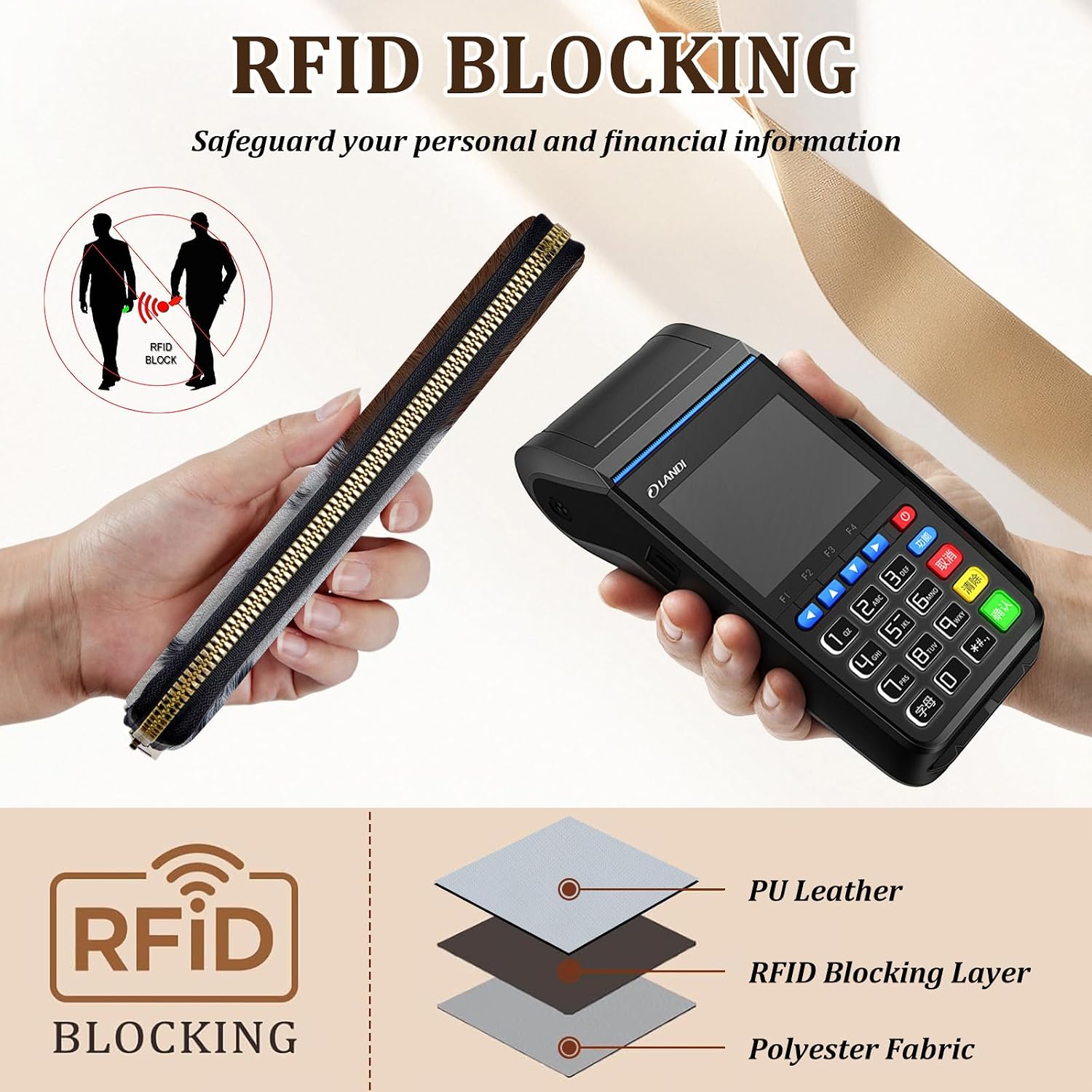 Women's Large PU Leather RFID Phone Wallet Wristlet Western Cowhide