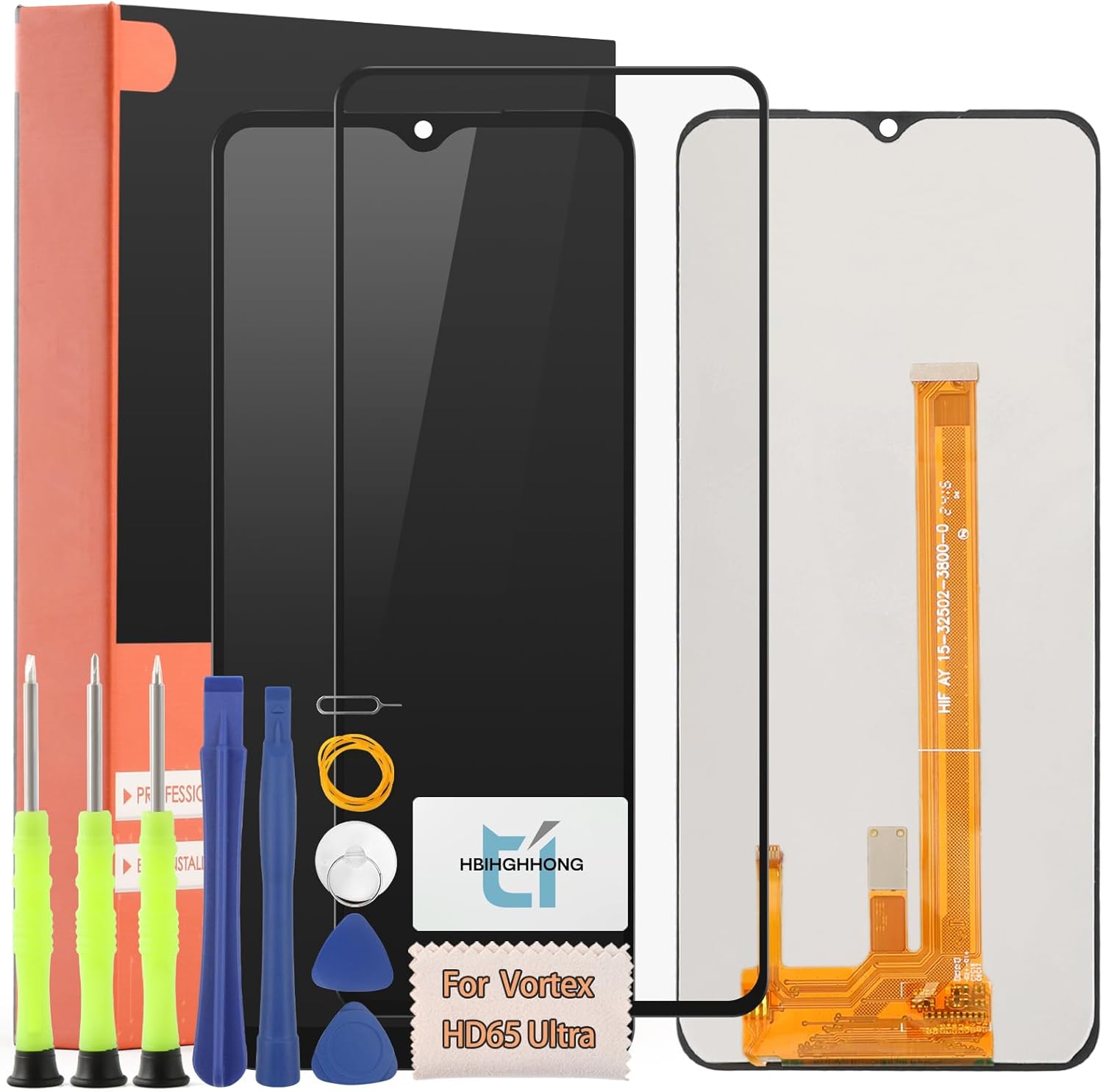 6.5 inches for Vortex HD65 Ultra Screen Replacement for Vortex HD65 Ultra LCD Display Touch Screen Digitizer Assembly with Repair Tools(Black)