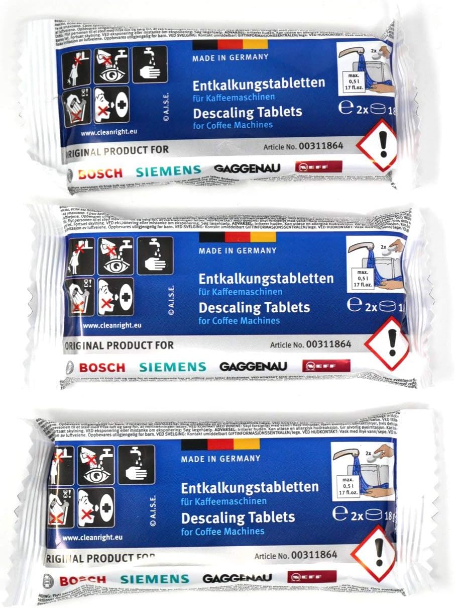 Bosch Original Tassimo Descaling Tablets (1 Box of 6 Tablets) c/w