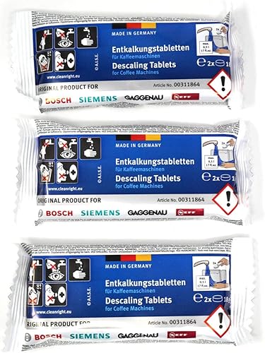 Bosch Tabletas descalcificantes originales Tassimo (1 caja de 6 tabletas) C/W