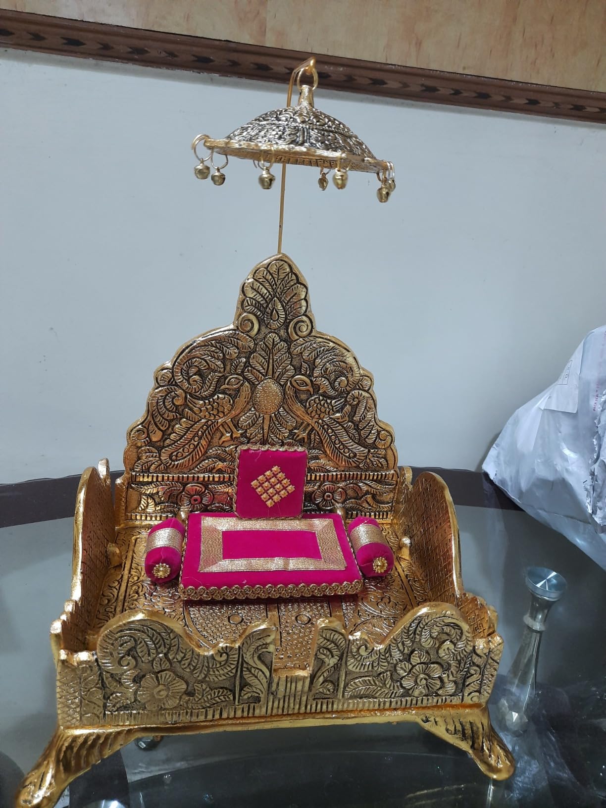 Buy BHAKTI SHRINGAR Metal Singhasan Antique Metal Singhasan for Lord