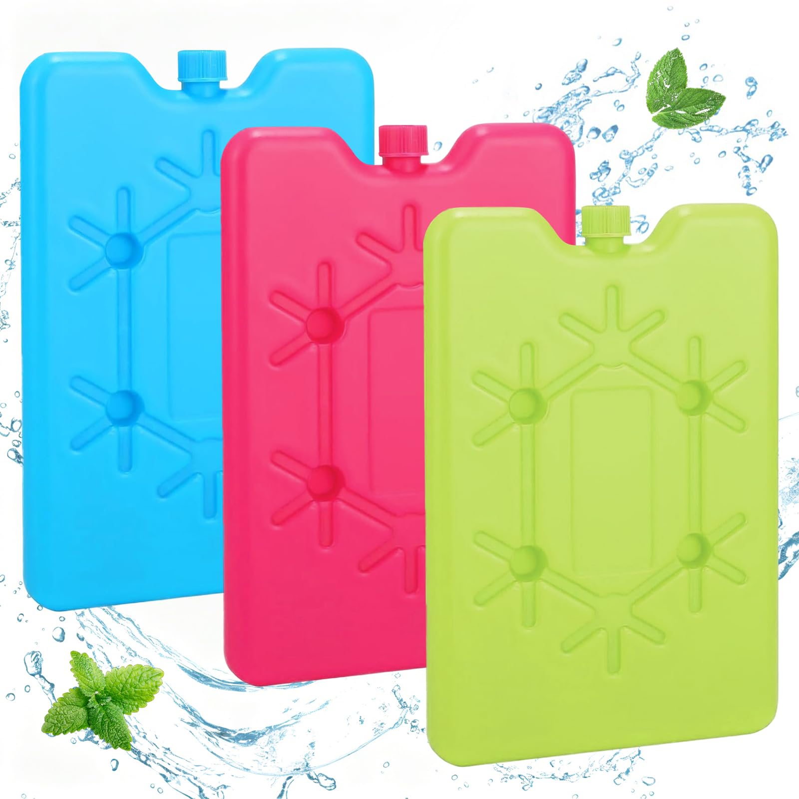 Mattonelle Refrigeranti per Borsa Frigo Portatili, 3 PCS Ghiaccio per Borsa Termica 200 Ml, Elementi Refrigeranti per Borsa Termica, Riutilizzabili Tavolette di Ghiaccio per Lavoro Picnic Campeggio