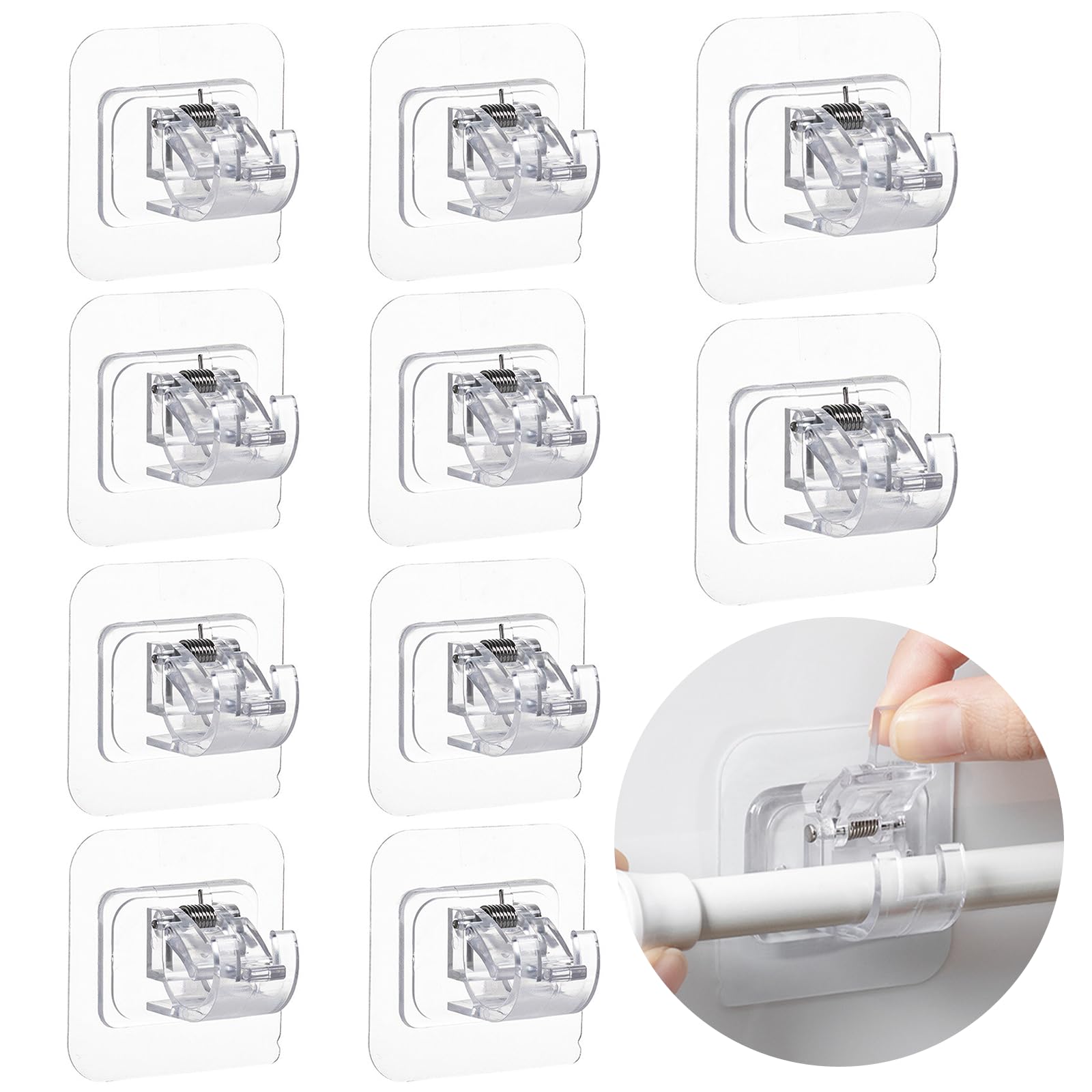 20 Ganci Adesivi Per Tende Trasparenti - Senza Bucare Pareti | Per Casa, Bagno E Hotel - Foto 12