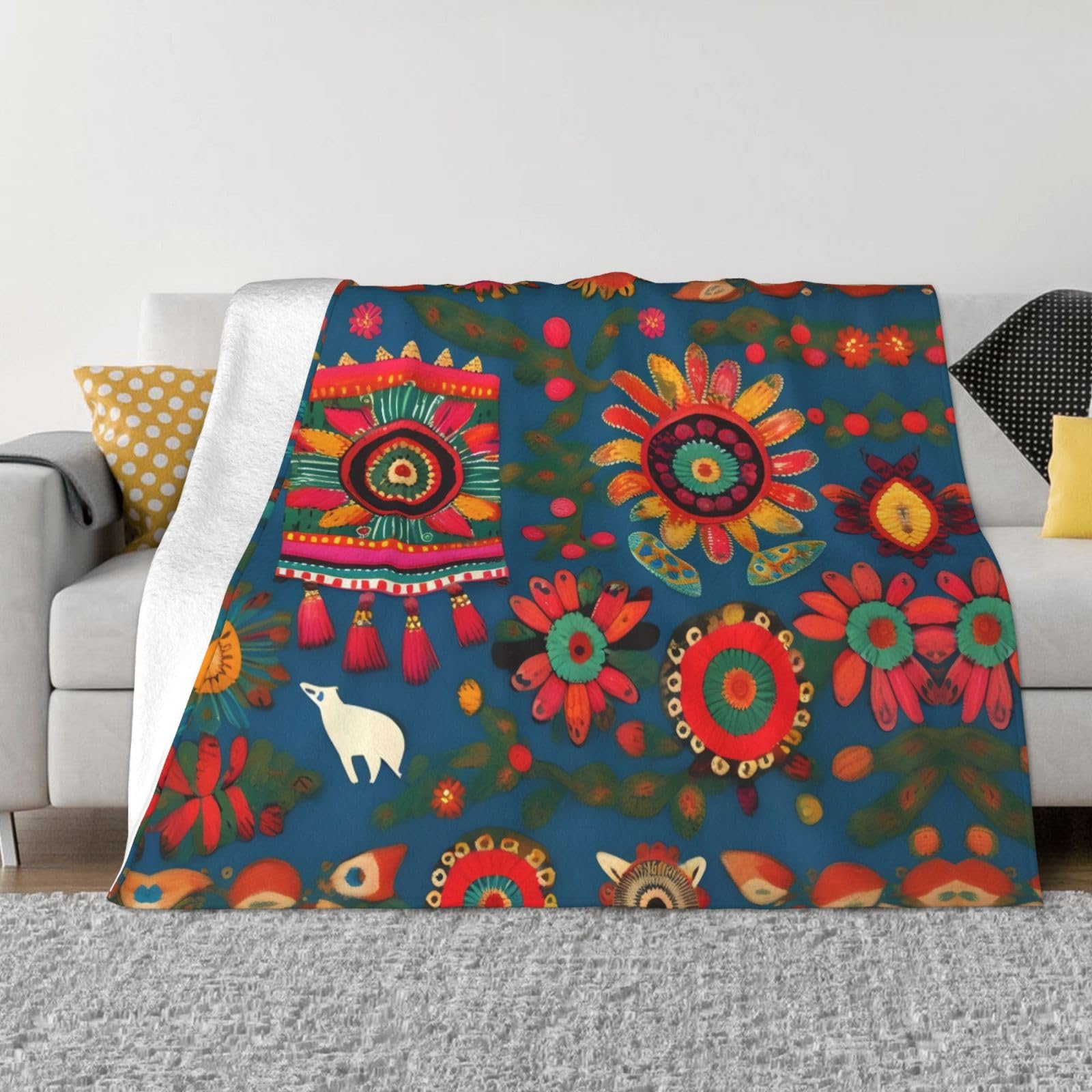 Couverture polaire douce en flanelle d art folklorique haut de gamme
