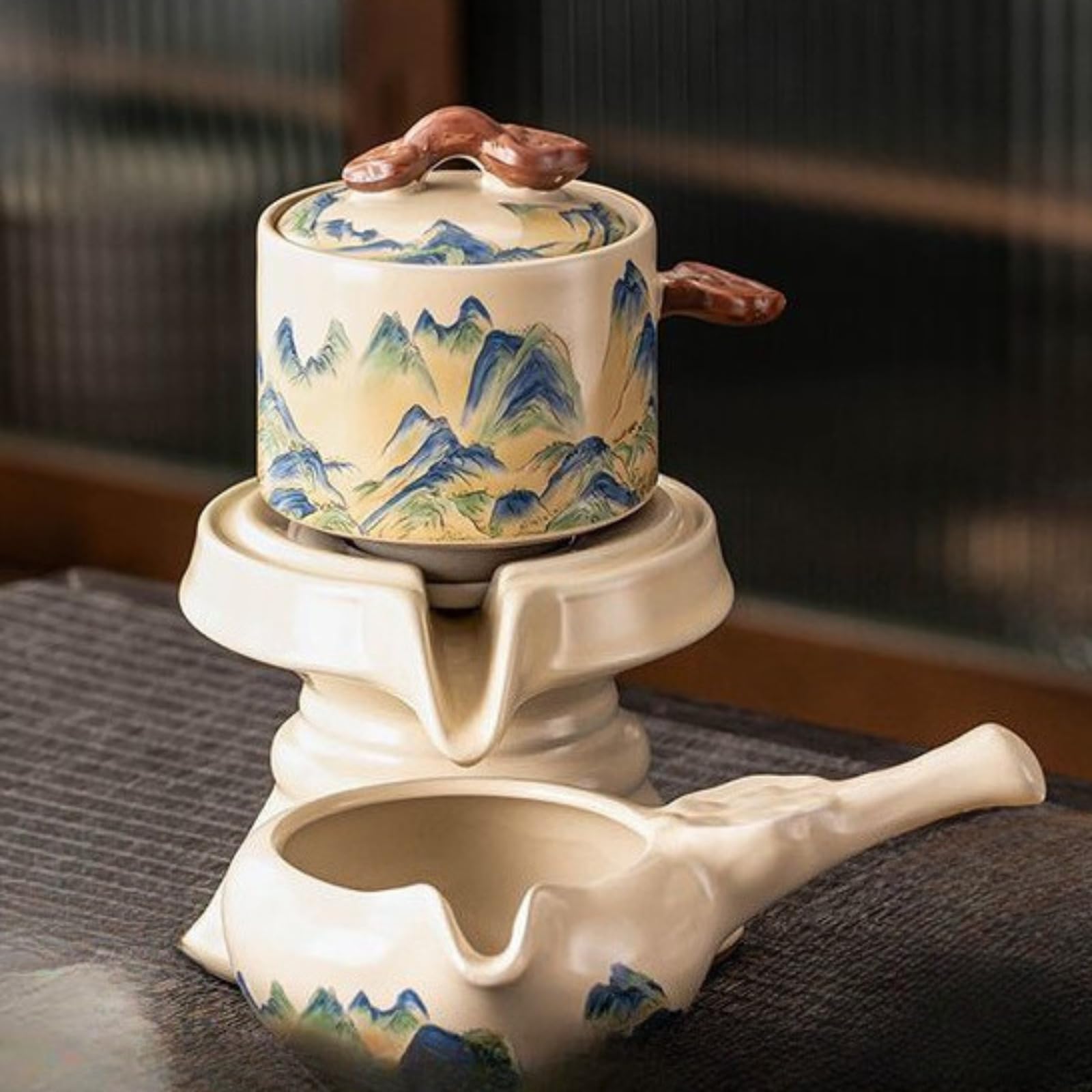 Ru Kiln Półautomatyczny zestaw do herbaty, 200 ml, ceramiczny zaparzacz do herbaty kungfu do gospodarstwa domowego
