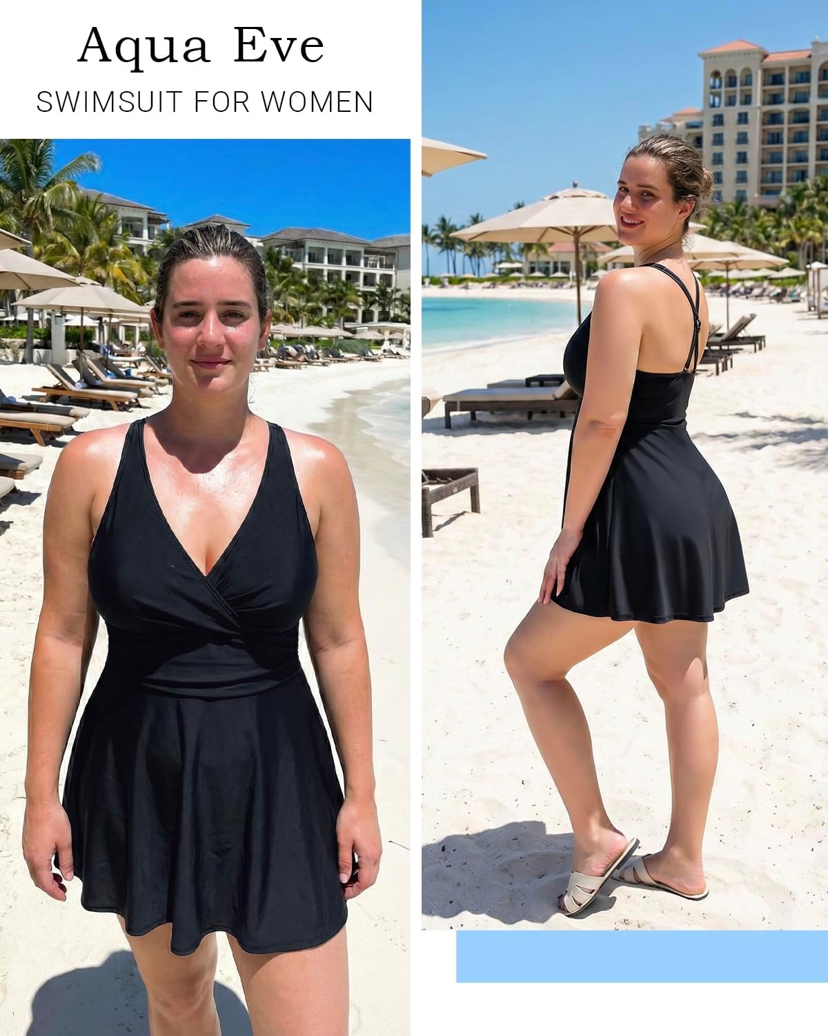 Aqua Eve Swim Dress Women Two Piece Swimsuits - Tummy Control Tankini Bathing Suit Twist Front Flowy Skirt and Boyshorts 2026 - Image 2