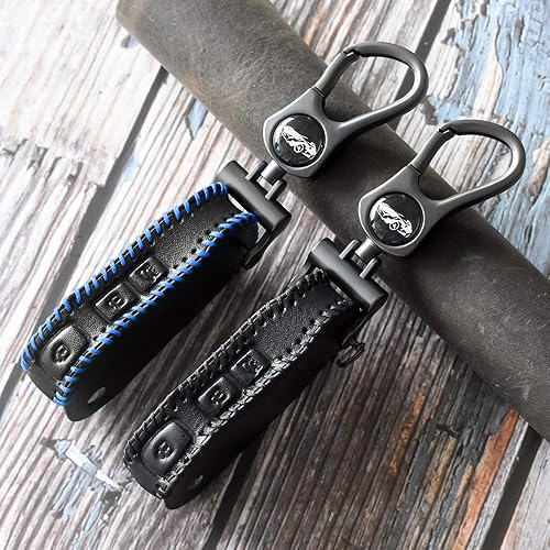 Miniatura 4 de ontto Para Kia 2019 2020 Flip plegable remoto llavero llavero cuero cubierta de la llave, Negro -