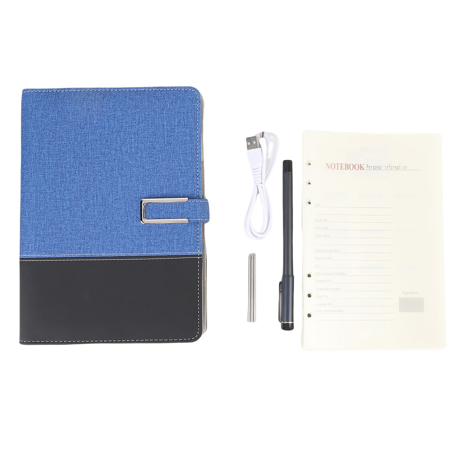 Smart Pen and Notebook Set: Sync D'écriture en Temps Réel avec L'application, Convertissez L'écriture Manuscrite en Texte, Bluetooth 5.0 pour Les Tablettes et Téléphones Android (Blue)