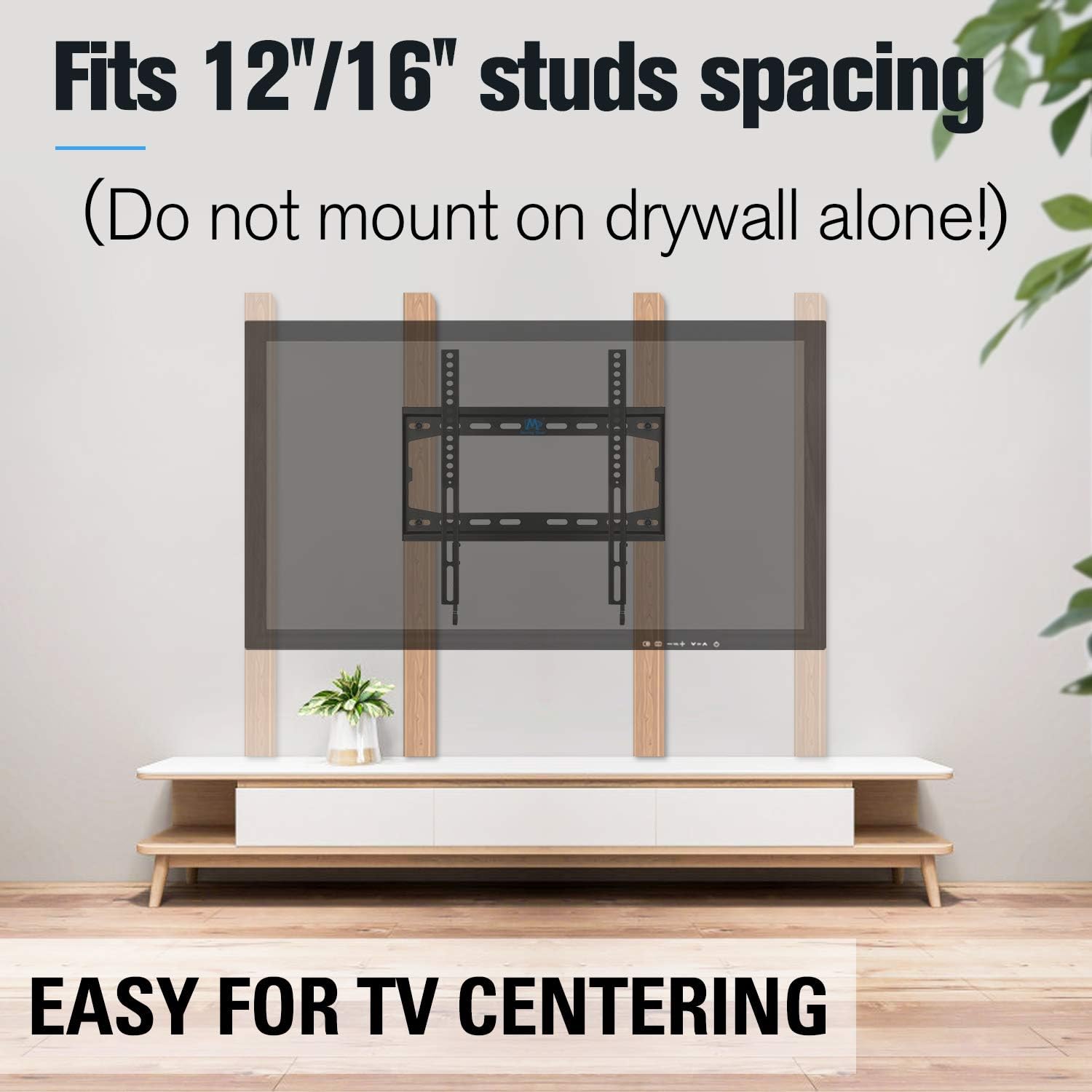 Mounting Dream TV Mount Fixed for 26-55 Inch LED, LCD and Plasma TV, TV Wall Mount Bracket up to VESA 400x400mm and 100 LBS Loading Capacity, Low Profile and Space Saving MD2361-K : Electronics