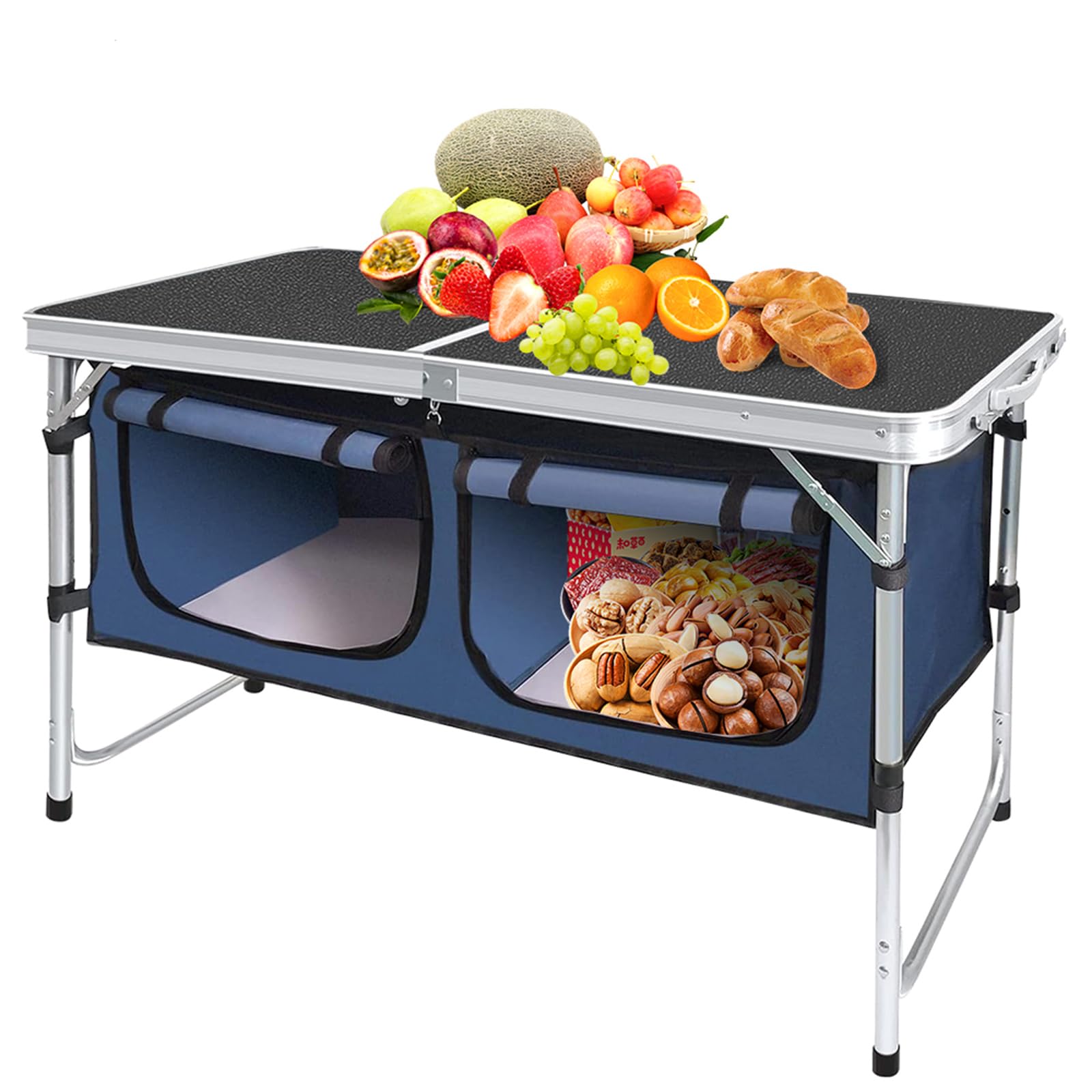 Amazon.co.jp: ピクニック折りたたみテーブル、キャンプ収納、屋外高さ