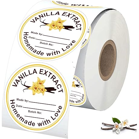 500 PCS Vanilla Extract Sticker Labels - Add a Touch of Elegance...