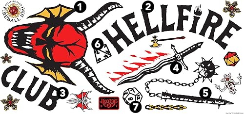 Miniatura 5 de RoomMates RMK5374GM Stranger Things Hellfire Club - Calcomanías de pared gigantes para despegar y pegar, rojo, amarillo, negro