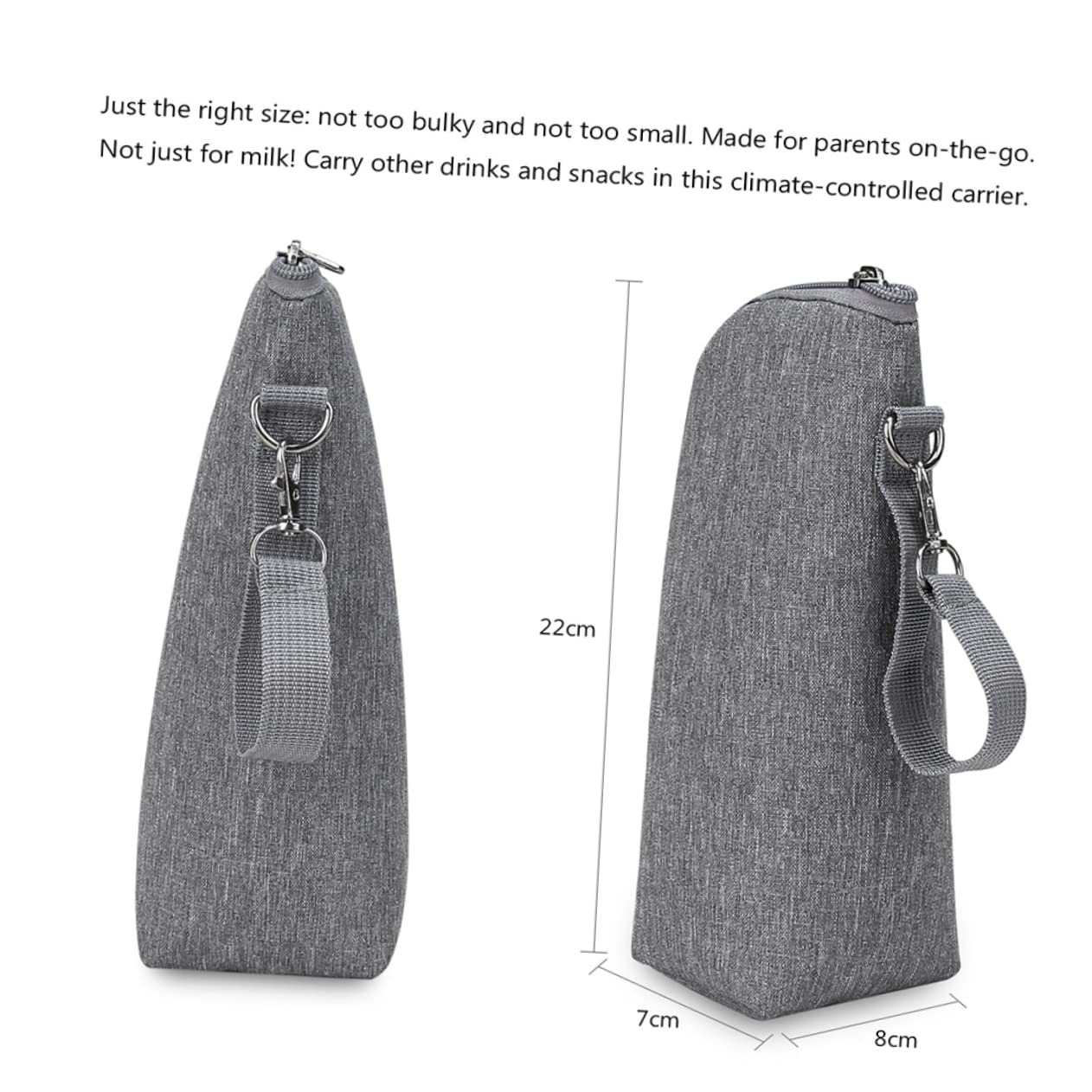 RORPOIR Milk Bottle Storage Bag Baby Bottle Carrier Side Handle Insulated for Travel Hiking