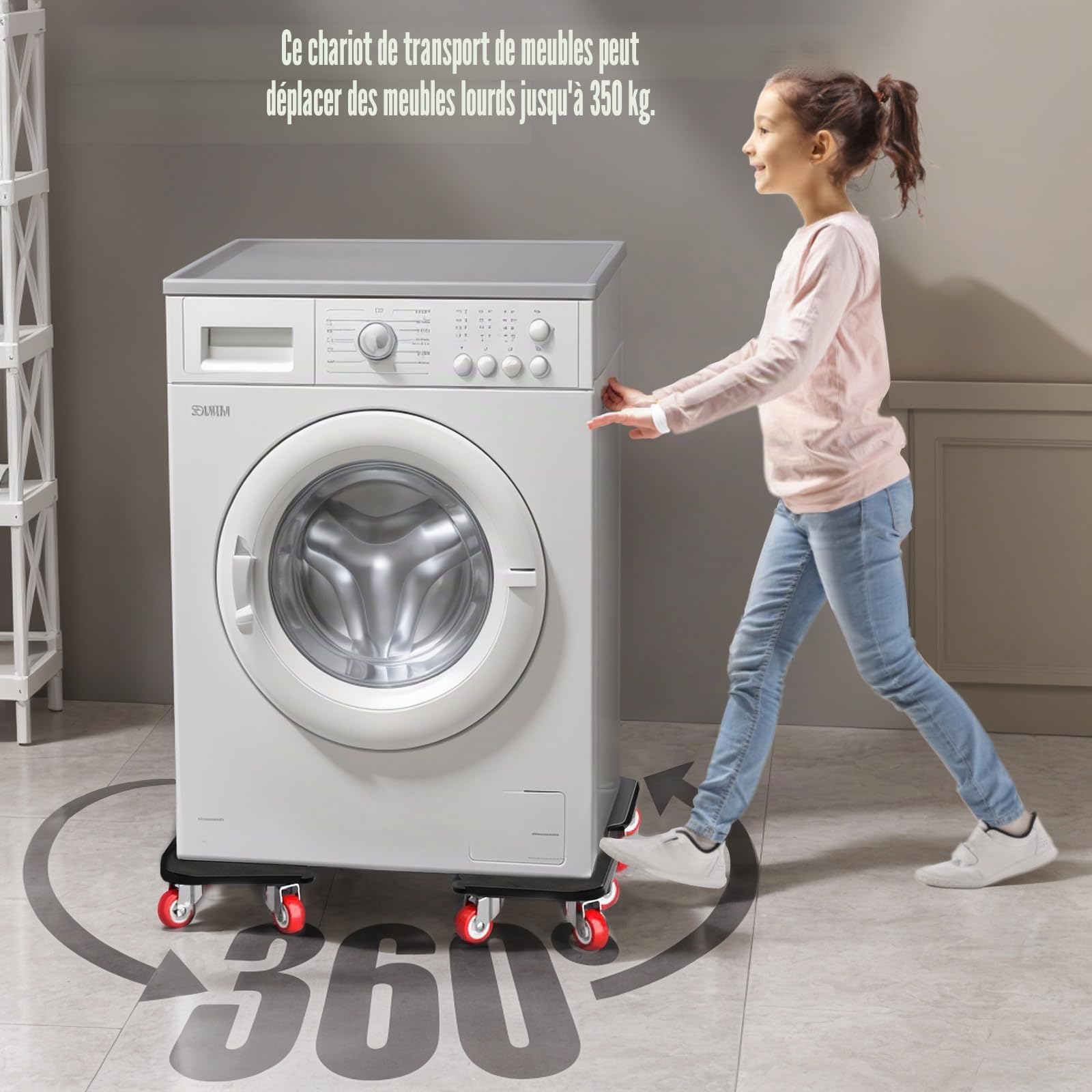 Drado roulettes pour Meubles Charge Lourde, Lot de 5 roulettes de Transport pour Meubles Charge de 600Kg, Roues Pivotantes à 360 Degrés, Pas de Dégâts sur Les Sols en Bois