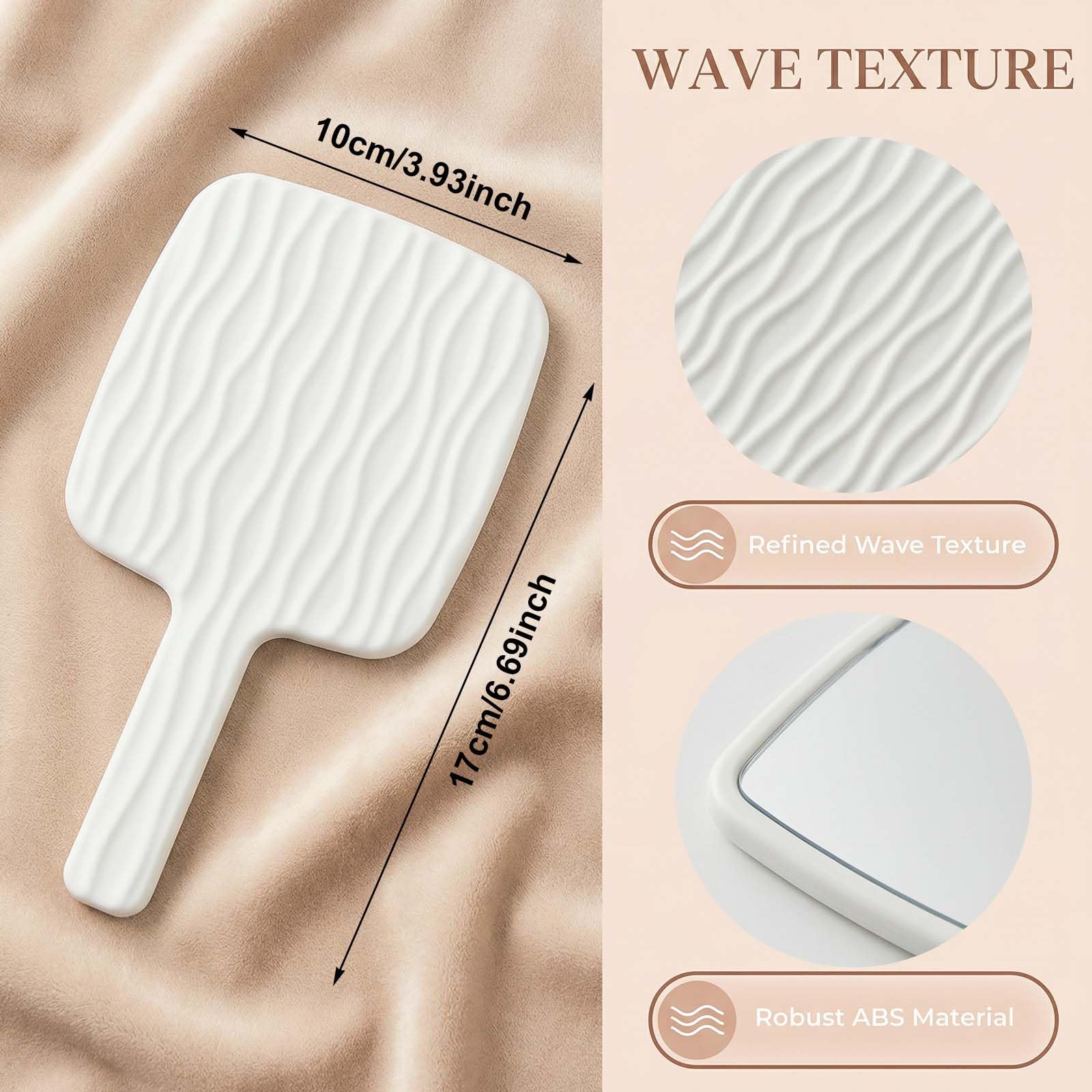 Specchio a Mano con Manico, Specchio Portatile Professionale, Specchio da Barbiere con Maniglia Ergonomica, Specchietto per Dentista, Perfetto per Trucco, Viaggi, Parrucchiere e Rasatura (Bianco)