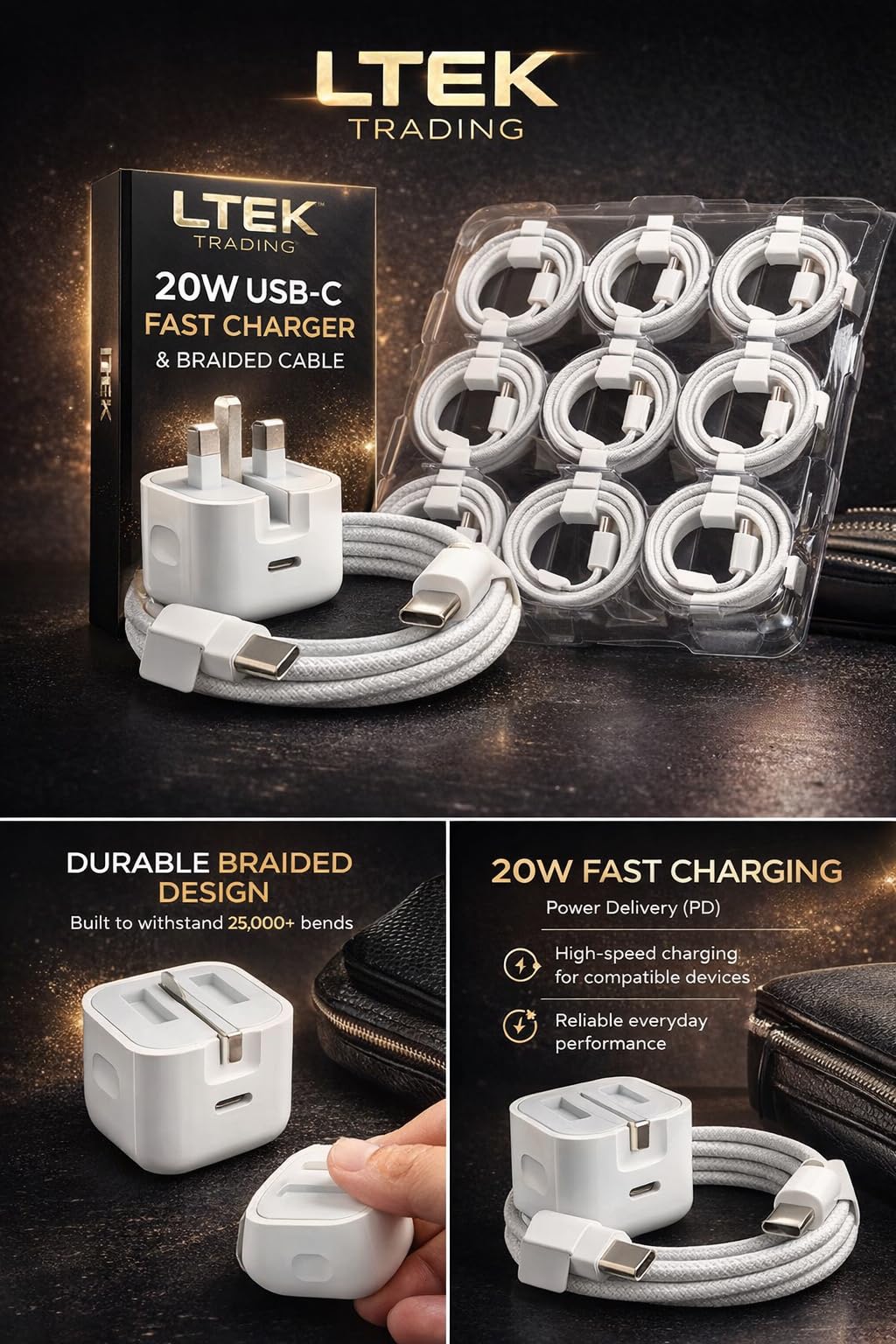 USB-C Fast Charging 20W UK Plug Adapter | Type C Charger Compatible with iPhone 15/16/17, Samsung, Android | Fast Charge Power Delivery (Option to buy Cable, Adapter or Bundle) (Adaptor Only) — view 3