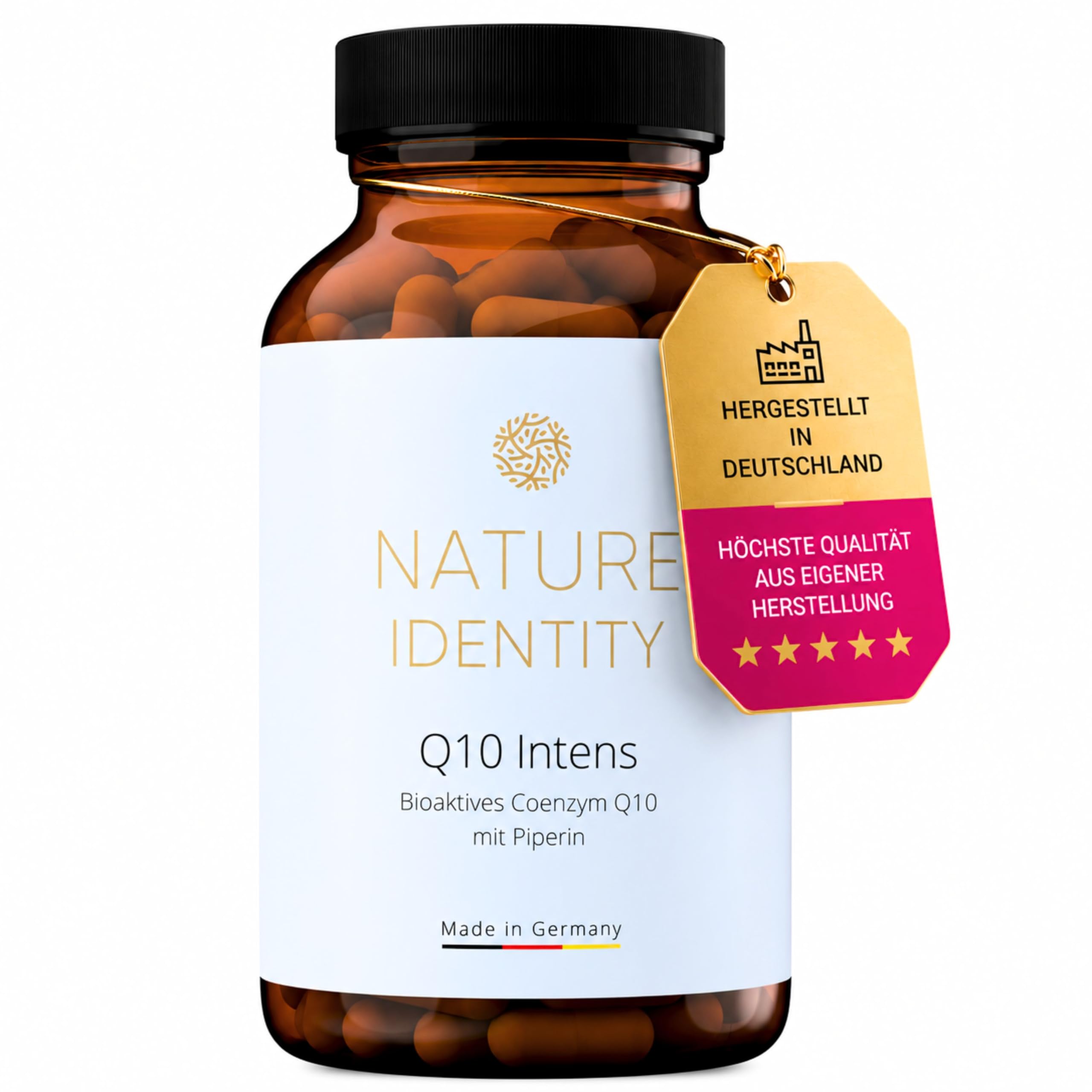 Coenzym Q10-180 Kapseln - hochdosierte 250mg pro Kapsel - Reines Premium Q10 aus pflanzlicher Quelle kombiniert mit MCT-Öl & Piperin - Made in Germany | Reines Premium Q10, Pflanzliche Quelle, Mit MCT-Öl & Piperin, Made in Germany