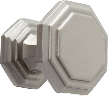 Atlas Homewares 319-BRN 1.25-Inch Dickinson Octagon Knob from the Dickinson Collection, Brushed Nickel