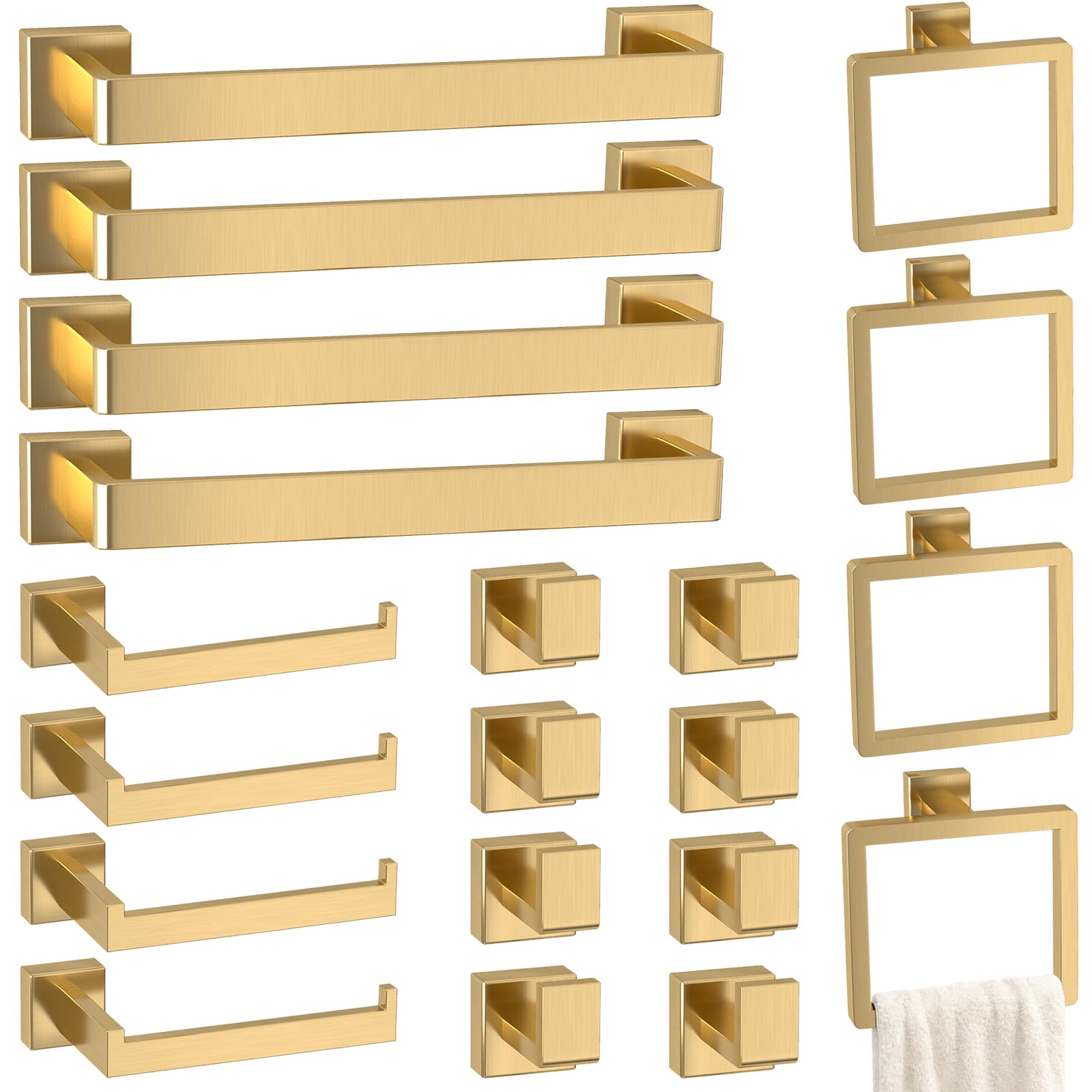 5-Pieces Gold Bathroom Accessories Set, 16 Inch Towel Bar Set — Amazon image 31