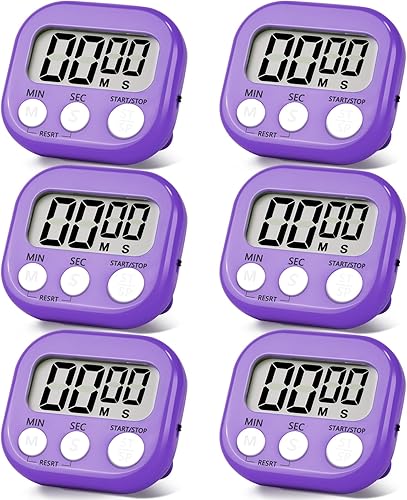 Miniatura 8 de Temporizadores digitales de cocina, paquete de 4 temporizadores digitales magnéticos con pantalla grande, temporizador de cocina con anillo fuerte