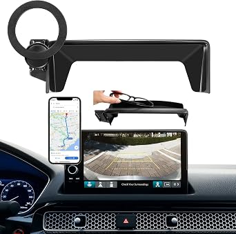 Magnetic Phone Holder for Honda Civic 11th Gen 2022-2026 & Acura Integra 2022+ Accessories, 360 Car Screen MagSafe Phone Mount & Sunglasses Storage Box for Civic Hatchback Sedan, Not Block Air Vent