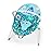 Bright Starts Disney Stitch Ohana Paradise Vibrating Baby Bouncer, Soothing Vibrations Infant Seat with 2 Sensory Toys, 0-6 Months