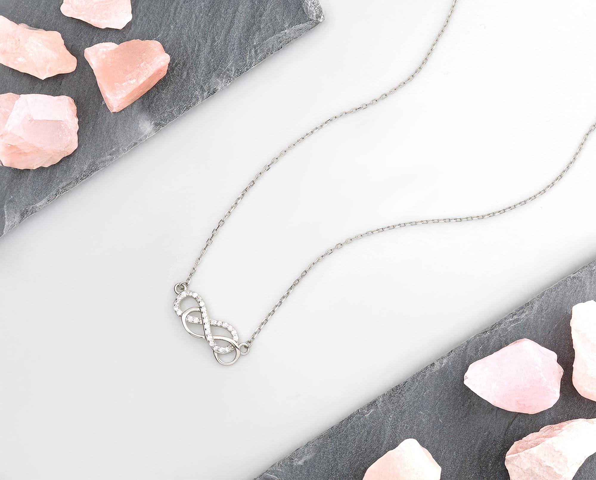 Sofia Milani - Collana da Donna in Argento 925 - con Pietra Zircone - Ciondolo ad Infinito - 50137
