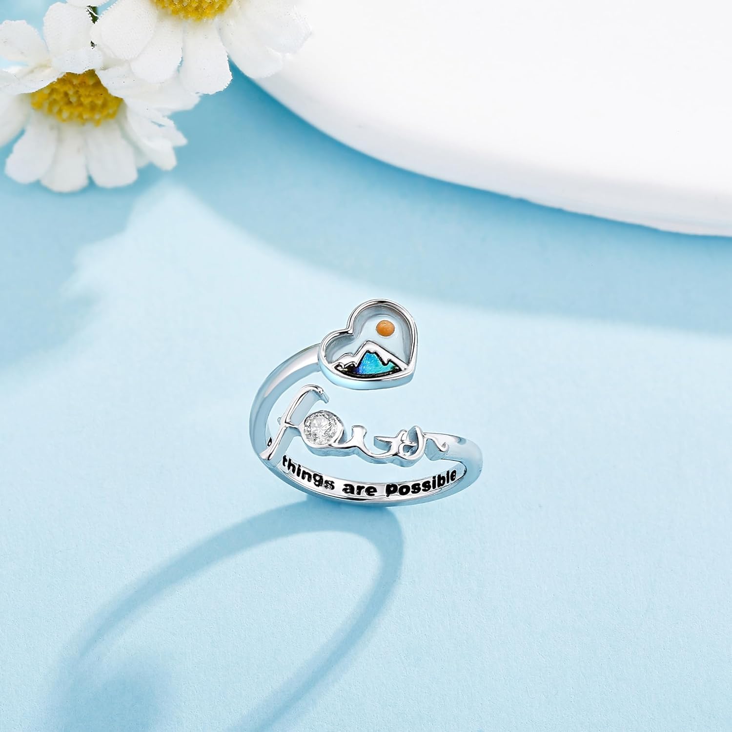 Sterling Silver Spoon Ring for Women Adjustable Open Ring Jewelry for Women Mom - Image 3