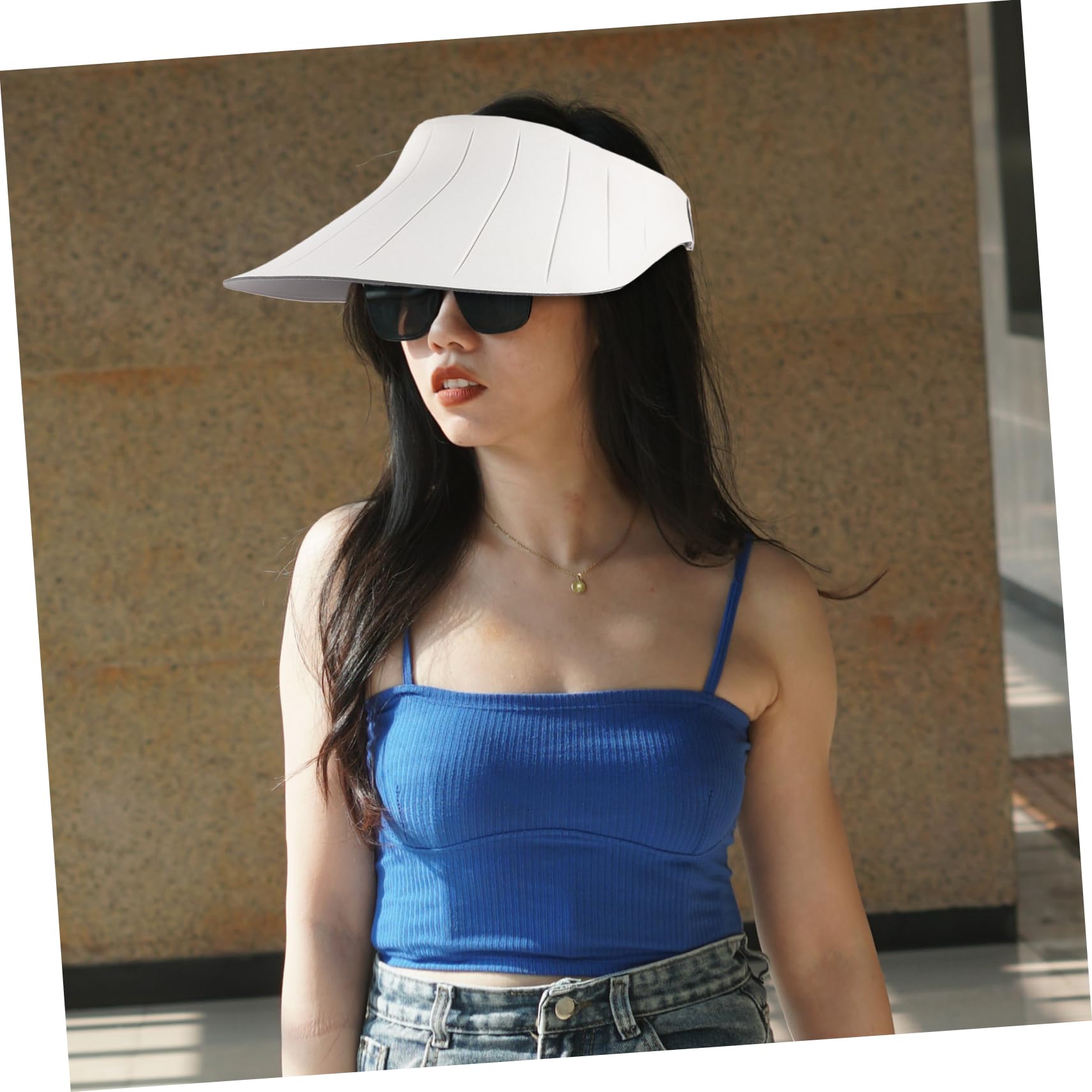 Toddmomy Sombrero con Visera para Mujer Sombrero con Visera para Playa s para Mujer De Copa Vacío De Camionero para Hombre Plegable De ala