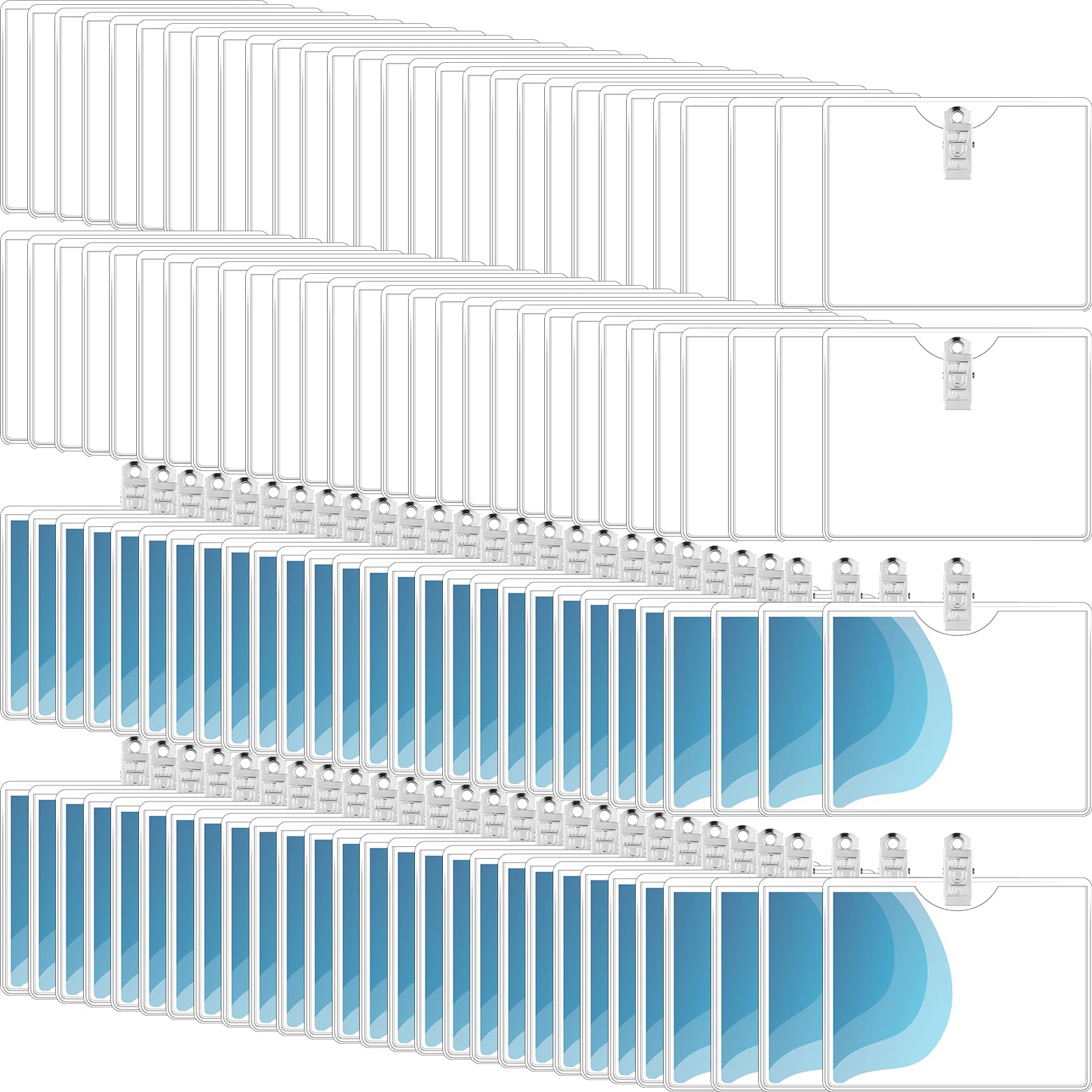 Eaasty 300 Pack Name Tags with Clips and Printable Inserts Clip On Name Badges Customizable Clear ID Badge Holder with Clips 3" x 4" Horizontal PVC for Meeting Seminar Show Event and Conference