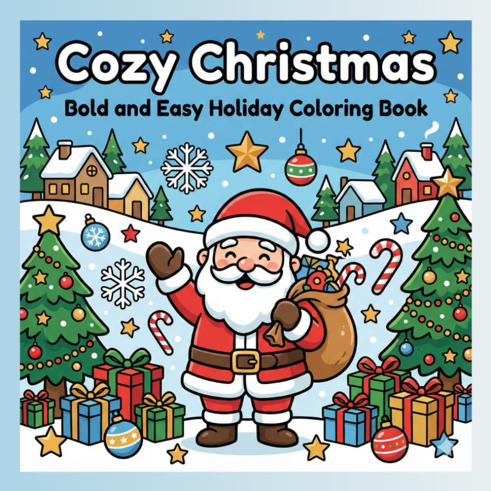Cozy Christmas: Bold and Easy Holiday Coloring Book