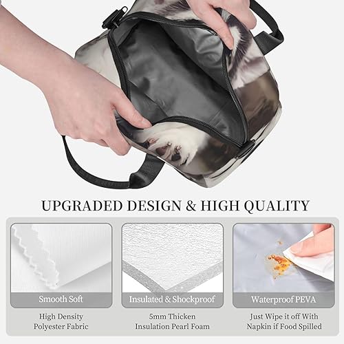 Miniatura 5 de DEHIWI Bolsa de almuerzo para perros Husky para mujeres y hombres, reutilizable, aislada, bolsa de almuerzo para el trabajo, picnic y viajes