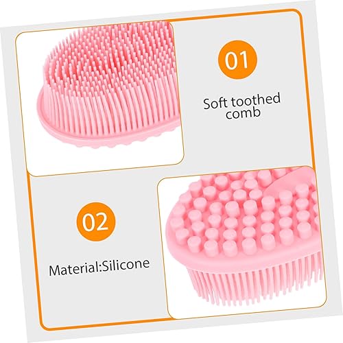 Miniatura 8 de Generic Cepillo de silicona de doble cara exfoliante para el cuero cabelludo, masajeador para niño y niña, suave y suave para piel delicada para