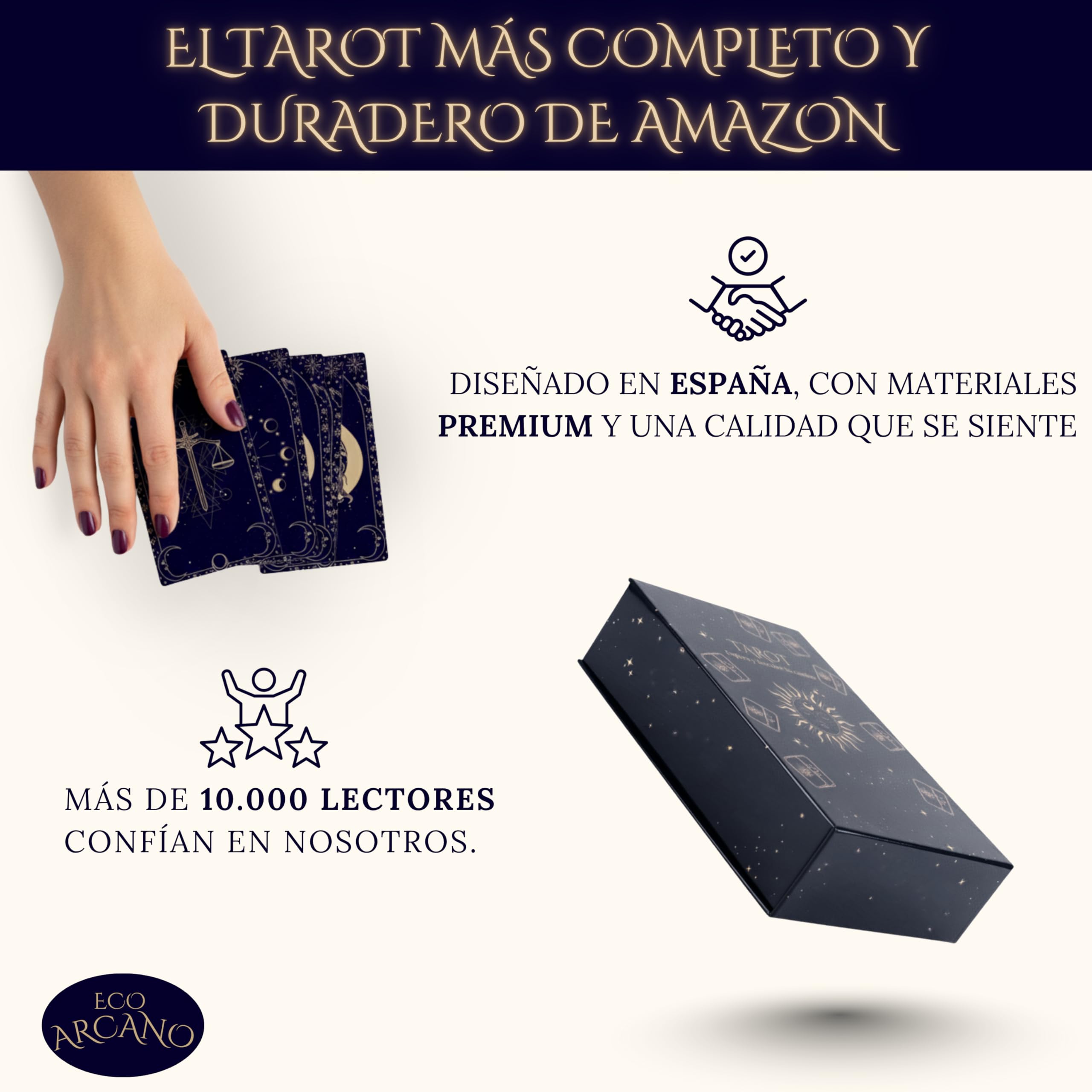 Baraja de Tarot para Principiantes - 78 Cartas con Significados en Español - Tarot Rider para Adivinación y Lectura Espiritual - Diseño Premium con Guía Incluida