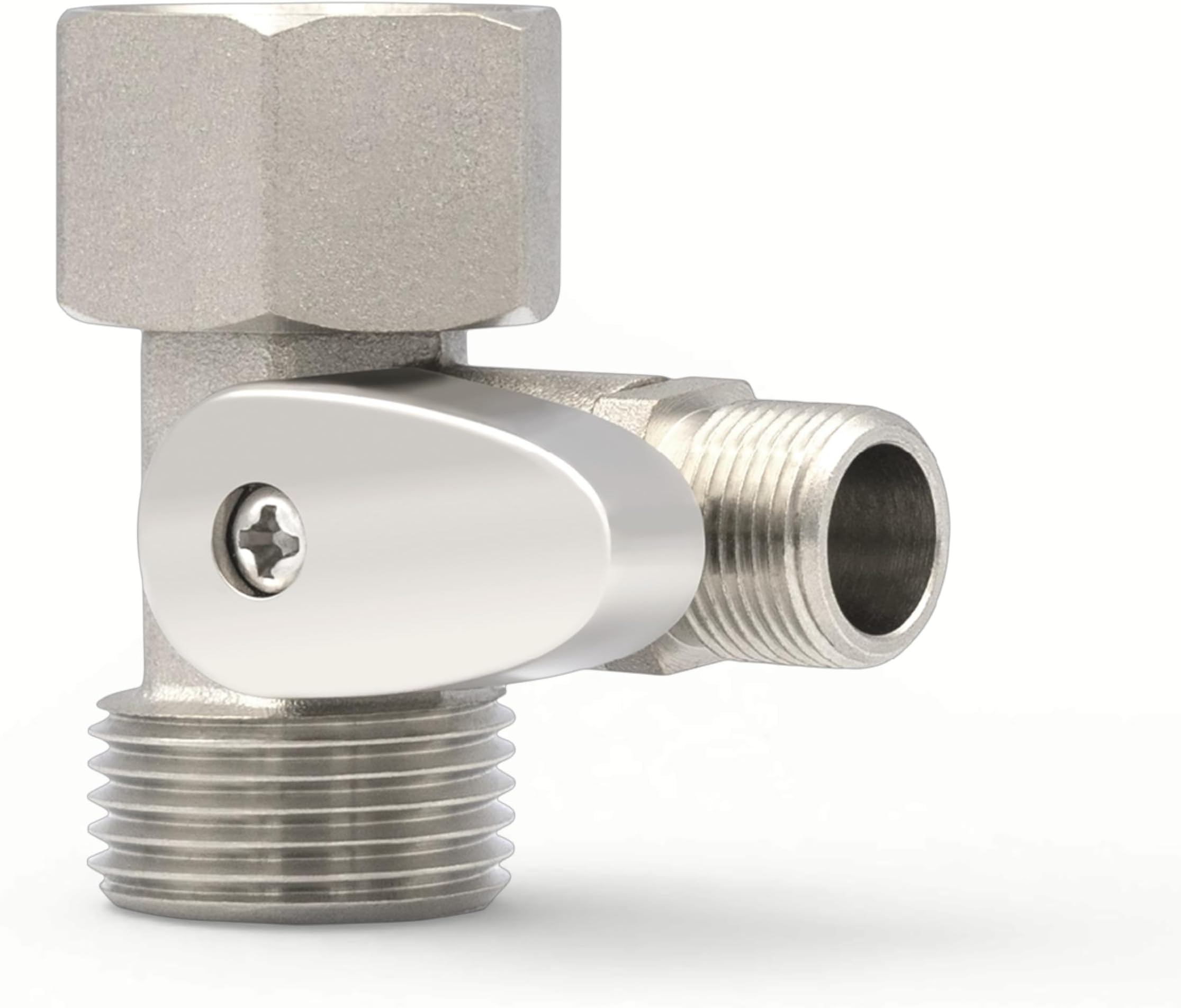 LUXE Bidet 7/8" x 7/8" x 3/8" Nickel Cold Water Shut-Off Valve T-Adapter | Only Compatible with NEO Plus Series Bidet Attachments