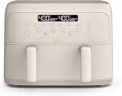 Bella - Fritadeira de ar TriZone de 4 quartos, revestimento antiaderente de cerâmica EverGood™, design de cesta dupla com divisor removível, controlo digital de ecrã tátil com 6