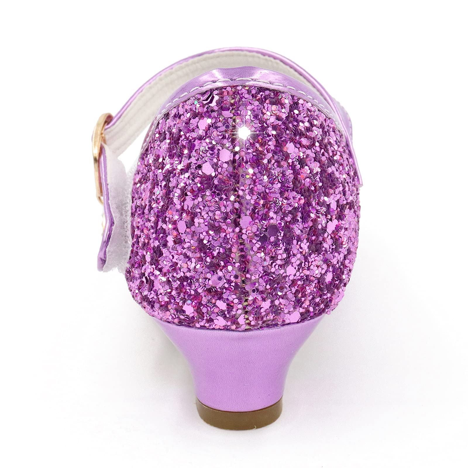Prinzessin Schuhe Mädchen Glitzer Schuhe Kinder Stöckelschuhe Mädchen Pailletten Prinzessin Cosplay Schuhe Partys Hochzeiten Klett Sandalen Elegante Mädchen Schuhe mit Absatz - 4
