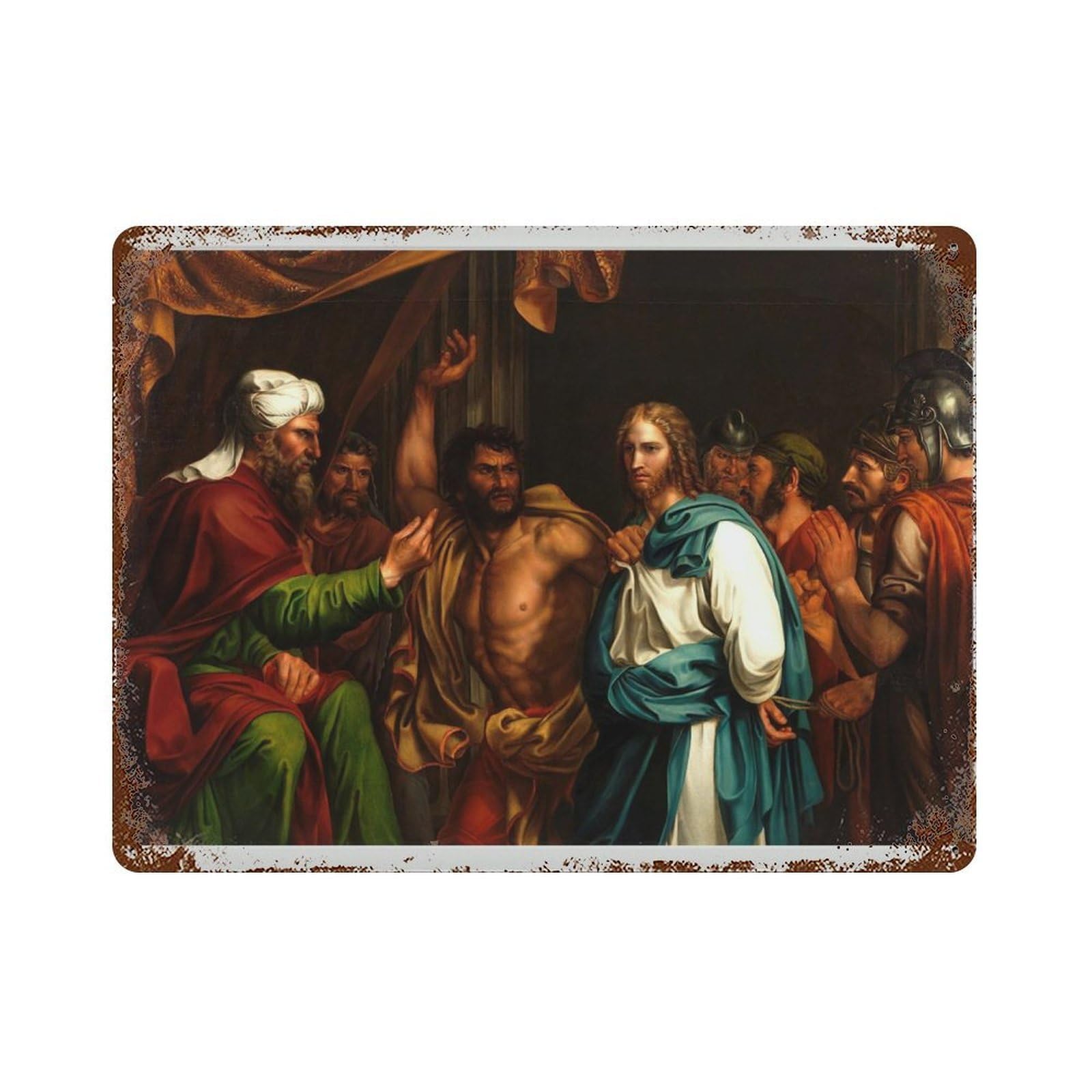 xiaoxiaoshen Vintage Jesus Christ Christian Scripture Wall Decor Art Metal Tin Poster Modern Home Decor Art Home Bar Shop Decorations Vintage Sign 30x40cm