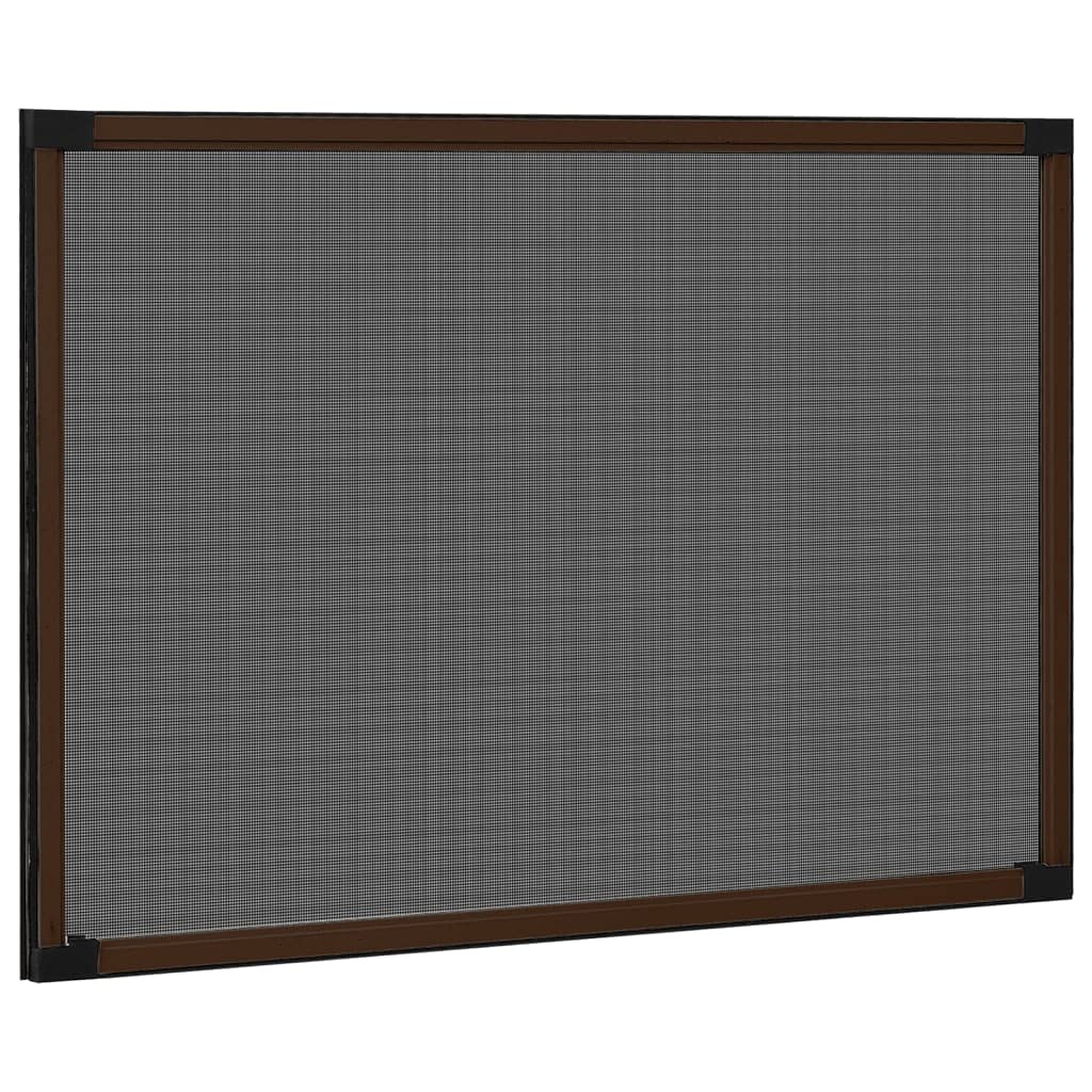 Wysuwana moskitiera do okien, brązowa, (100-193) x 75 cm, rama aluminiowa z siatką z włókna szklanego, możliwość przycięcia, bez wiercenia, do drzwi balkonowych, tarasowych, sypialni