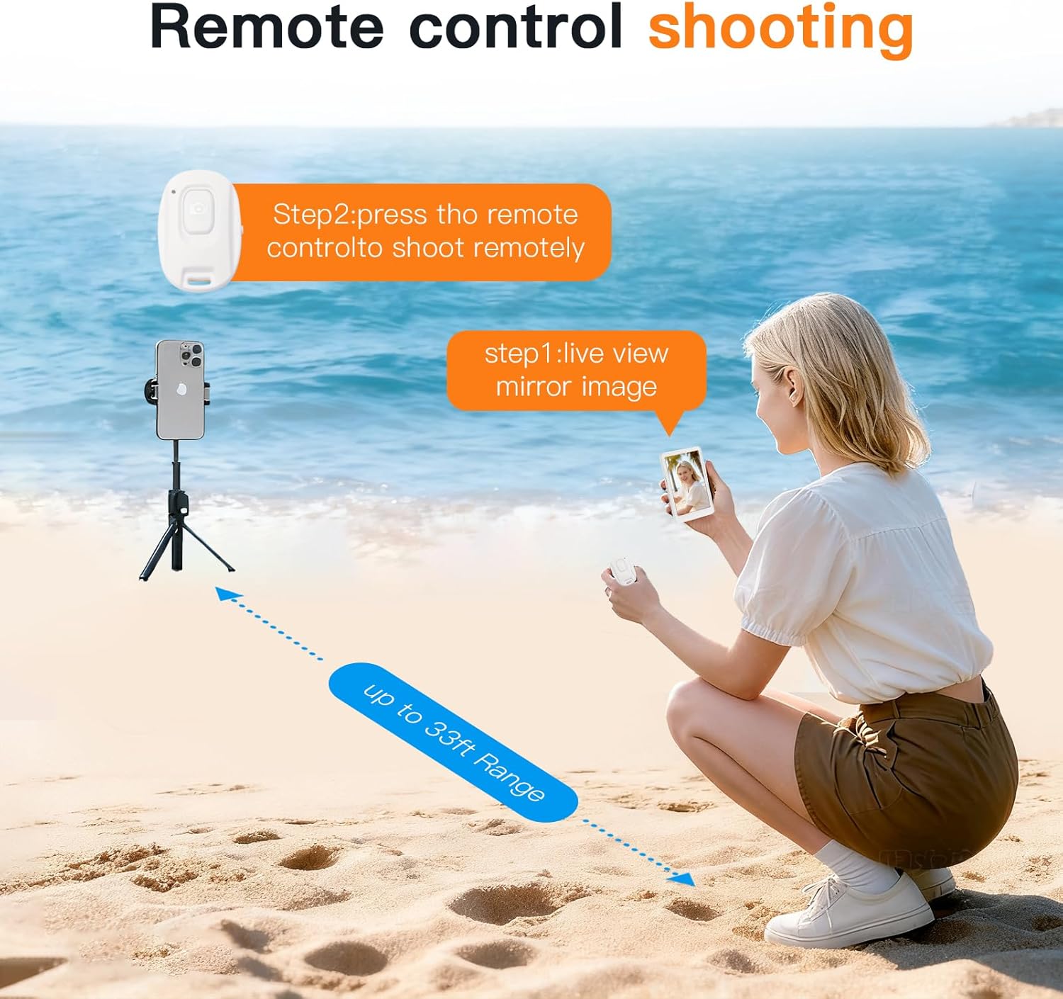 Selfie Monitor Screen,Compatible with iPhone/Android System, Magnetic Selfie Screen, Bluetooth Remote Control, Synchronized Back Camera Wireless Screen mirroring, Suitable for Vlog Live Stream TikTok - Image 6