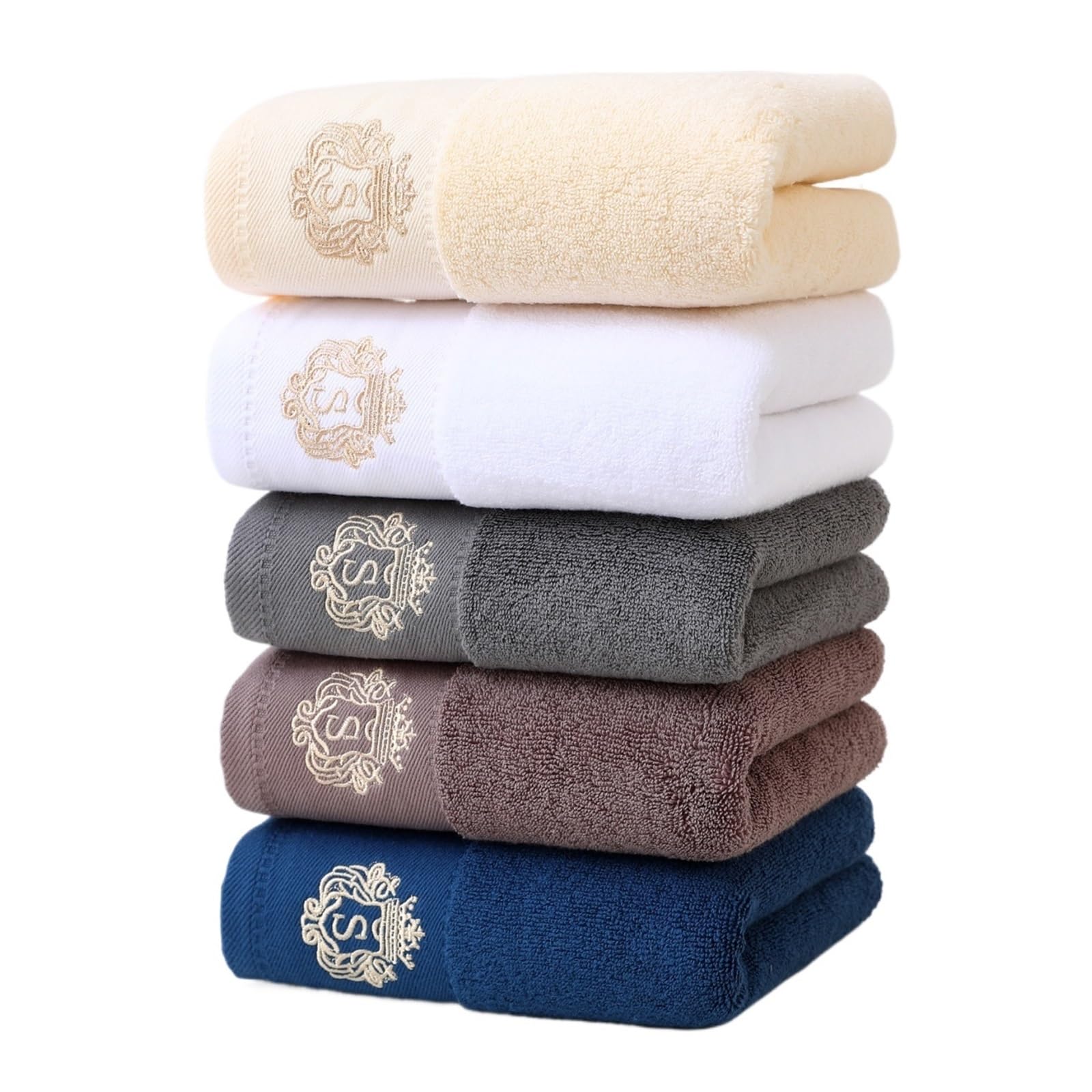 EJFCQVXZKL 5 Pack Thickened Face Towels 35×75cm, Soft Water Absorbing for Couples Daily Bathroom Use(Mixed Colors 5pcs)