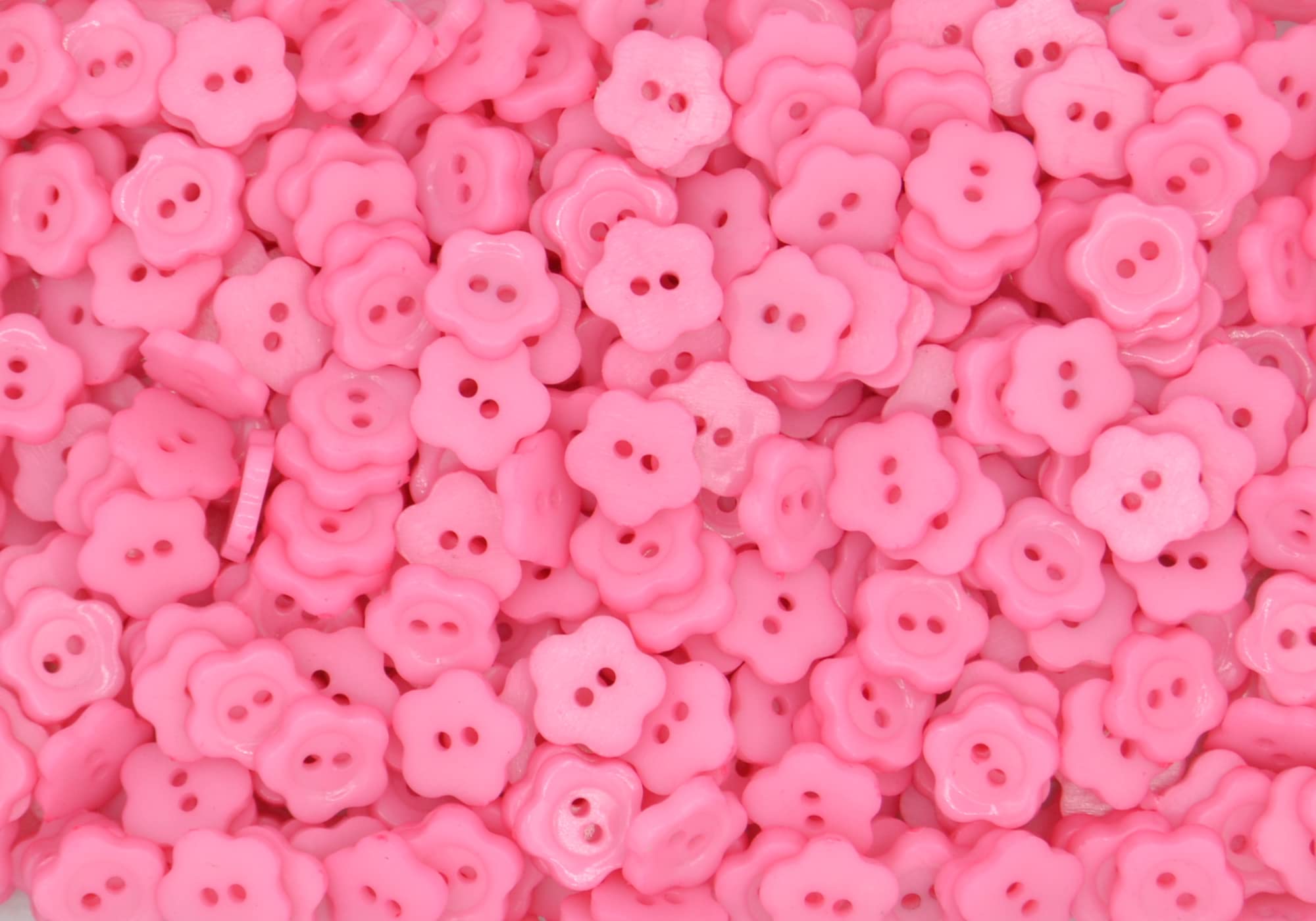 celloexpress Acrylic Buttons for Costumes and Children's Craft Projects - (Pink - Plum Blossom Flower 15mm, Pack of 50)