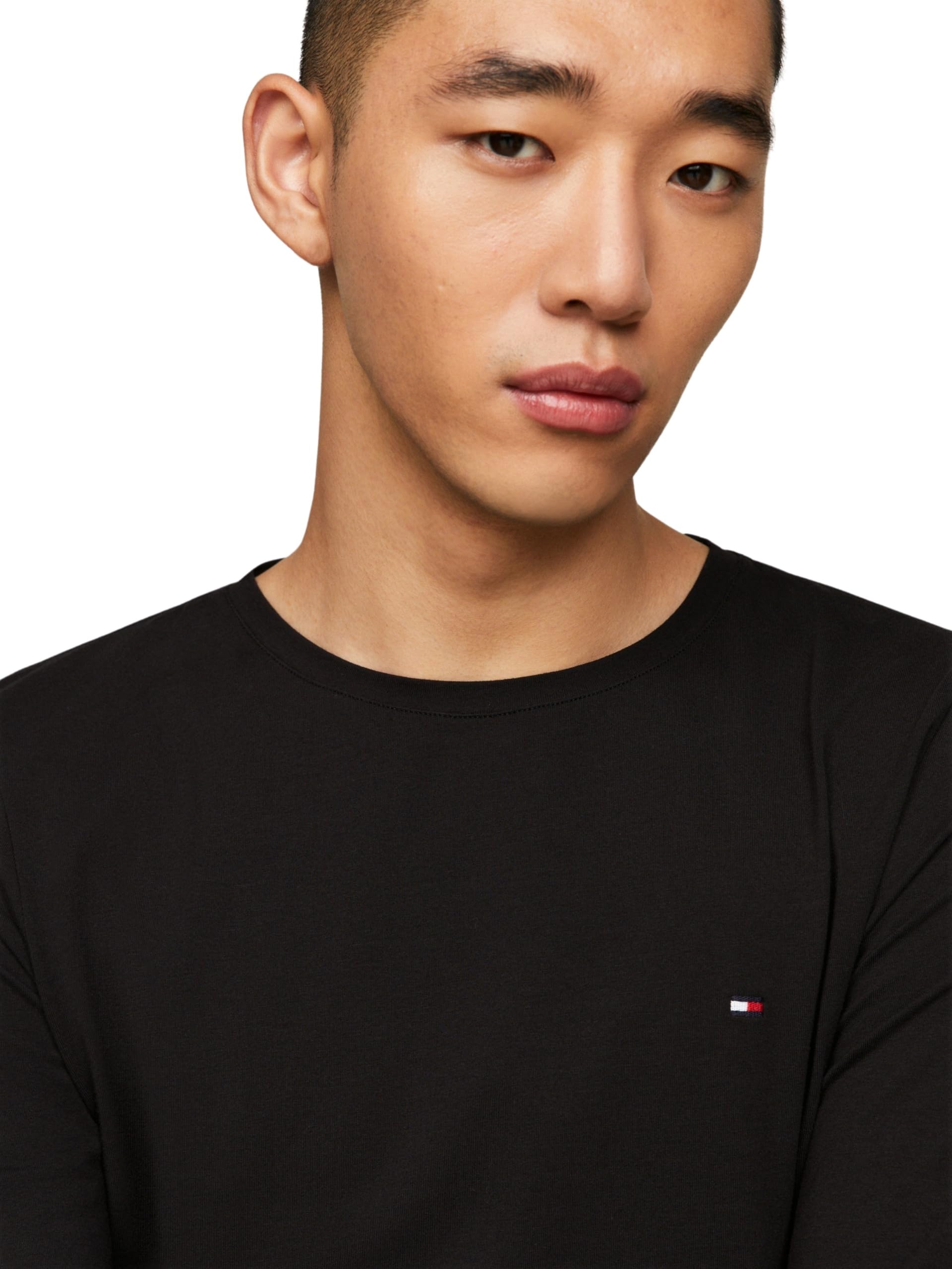 Tommy Hilfiger T-Shirt Manches Longues Homme Stretch Slim Fit Coton