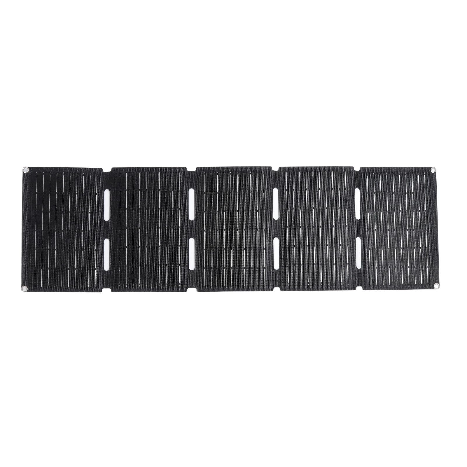 EMUKOEP Caricatore a Pannello Solare Pieghevole USB a Doppia Uscita Ricarica Efficiente con Clip per Batteria per il Campeggio