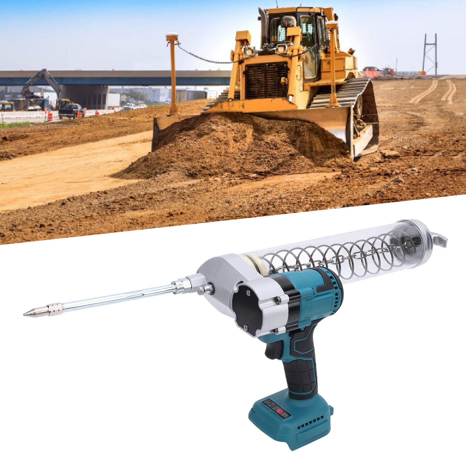 Generic Elektryczny Pistolet Smarowy, Przenośny Wysokociśnieniowy 12000 PSI Przepływ 6 Uncji/Min Zmienna Prędkość Spustu Automatyczny Pistolet Smarowy z Wbudowaną Diodą LED