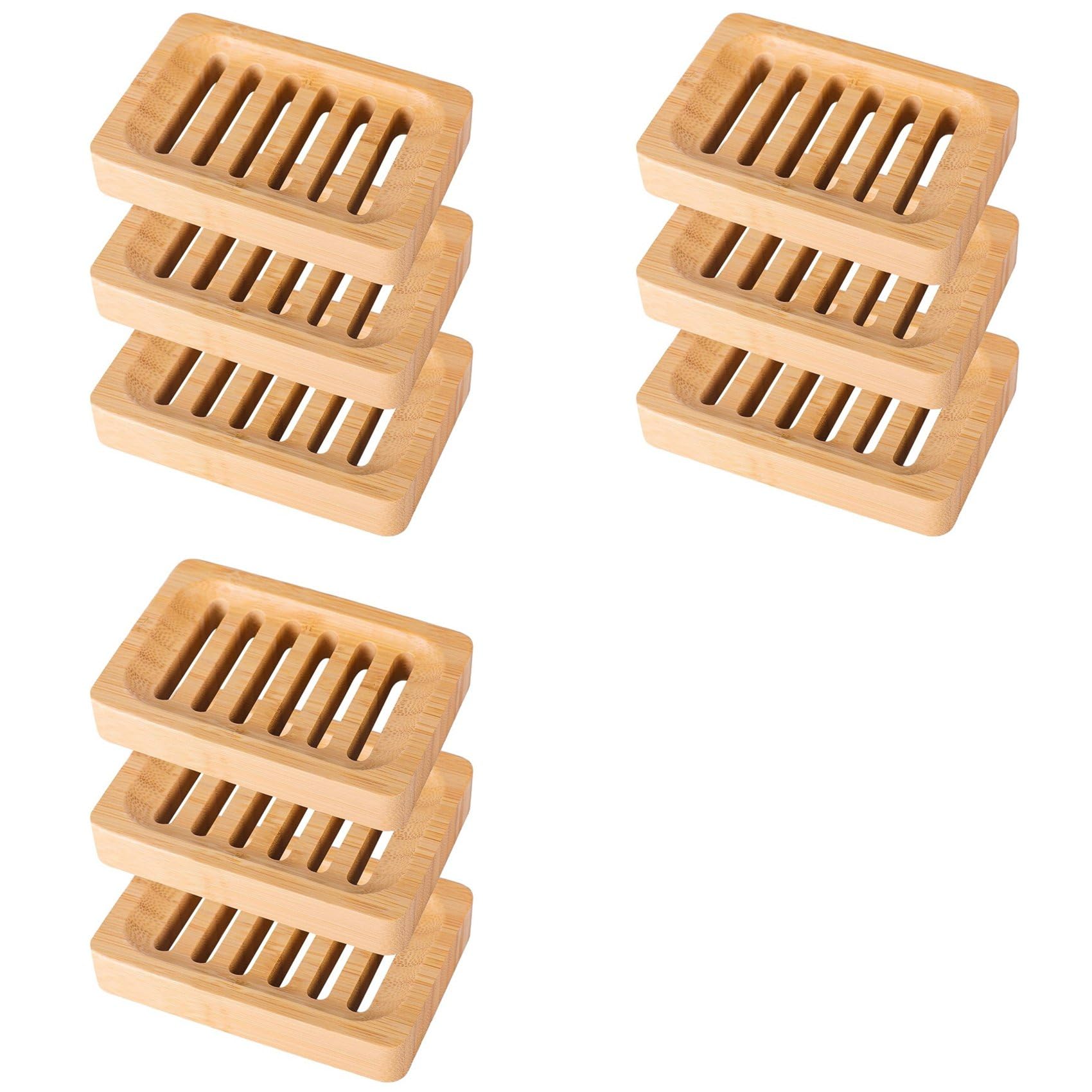 Hndhbfgrt 9X Bamboo Soap Dish Drain Soap Rack Bamboo Soap Holder