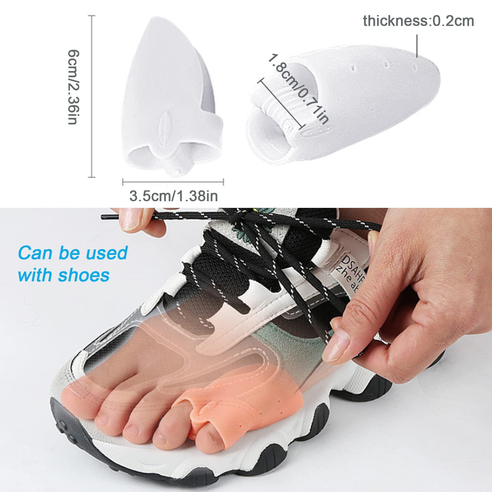 Separatori per Dita Dei Piedi 4 Pezzi Separatori per Dita Del Mignolo in Silicone per Alluce Valgo, Sollievo Dal Dolore in Caso di Dita Dei Piedi, da Indossare Nelle Scarpe per Corsa Camminare e Yoga.